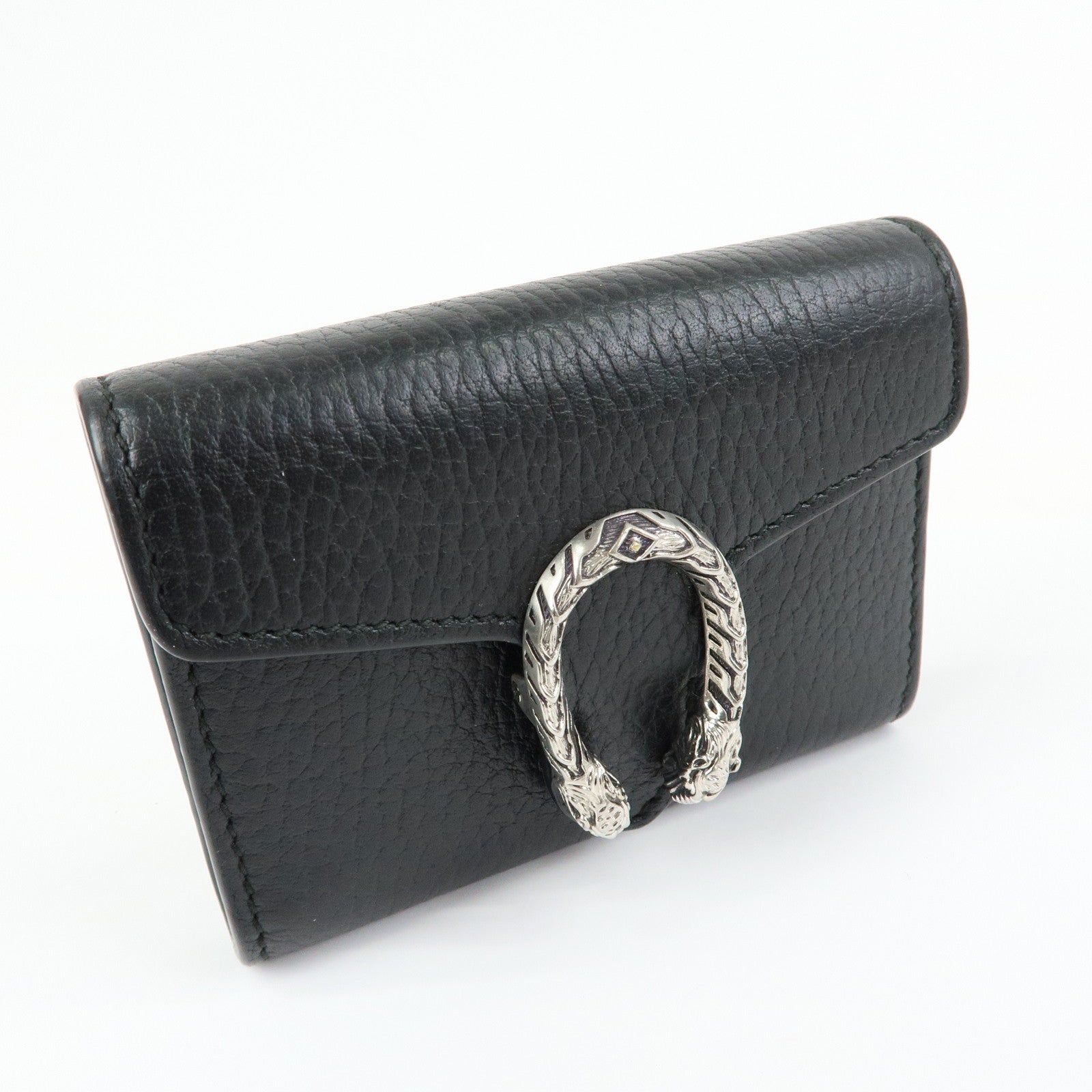 GUCCI Dionysus Leather Compact Wallet Coin Case Black 574930
