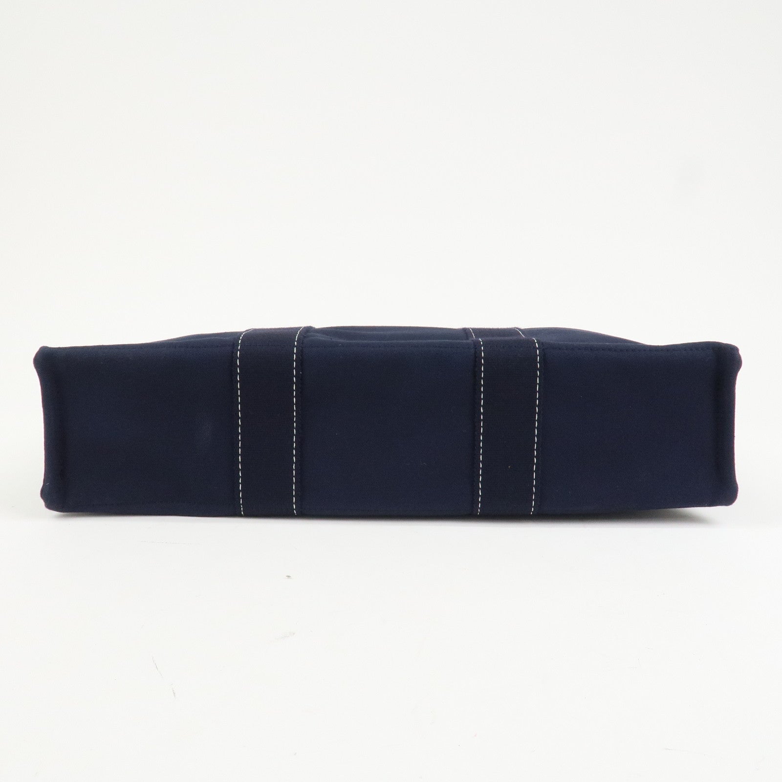 HERMES Deauville MM Cotton Tote Bag Hand Bag Navy