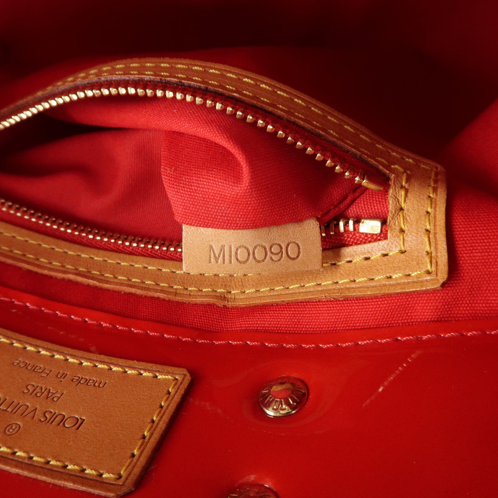 Louis Vuitton Monogram Vernis Lead PM Hand Bag Rouge M91088