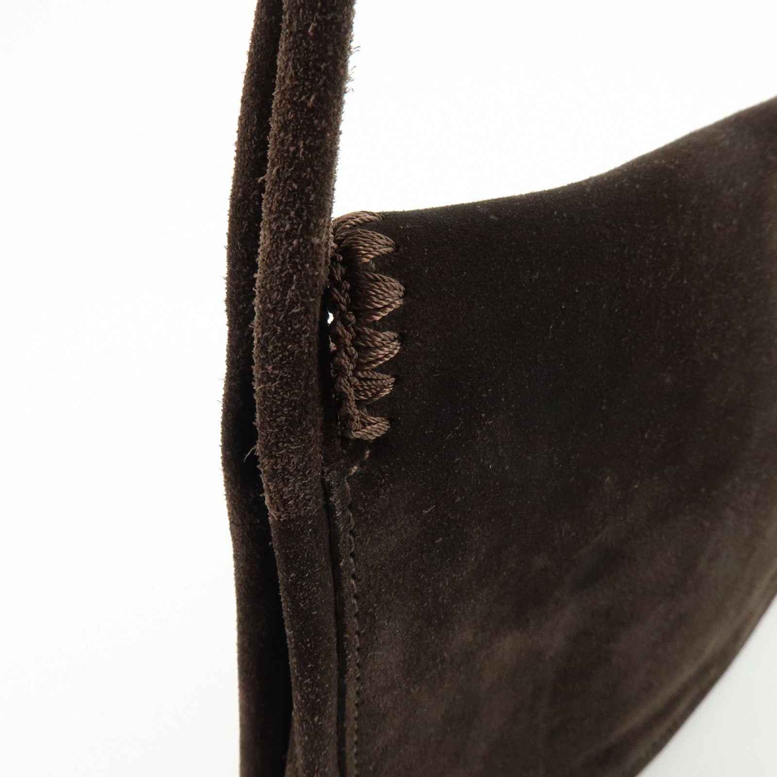 BOTTEGA VENETA Suede Shoulder Bag Tote Bag Dark Brown