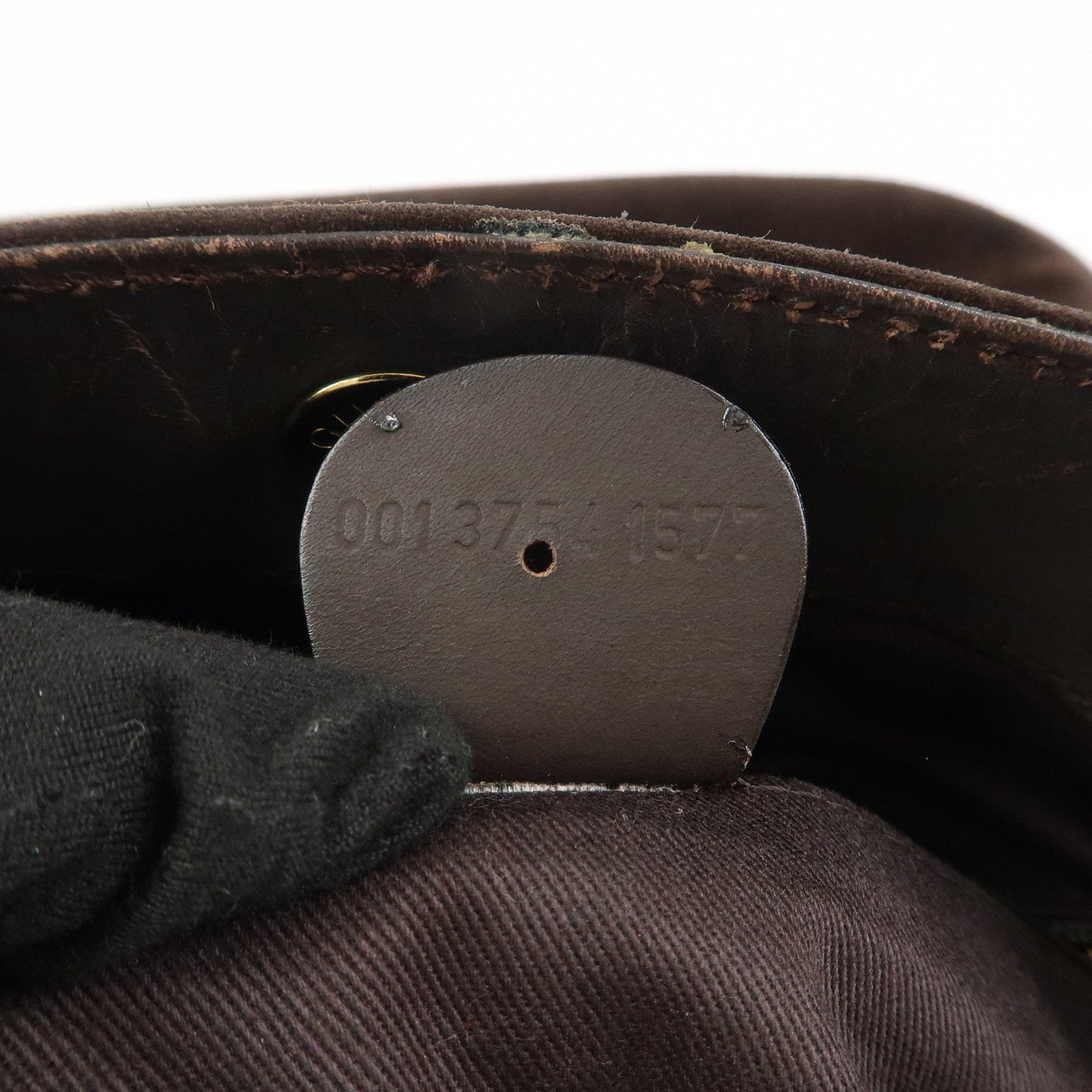 GUCCI Bamboo Suede 2WAY Bag Shoulder Bag Dark Brown 001.3754.1657