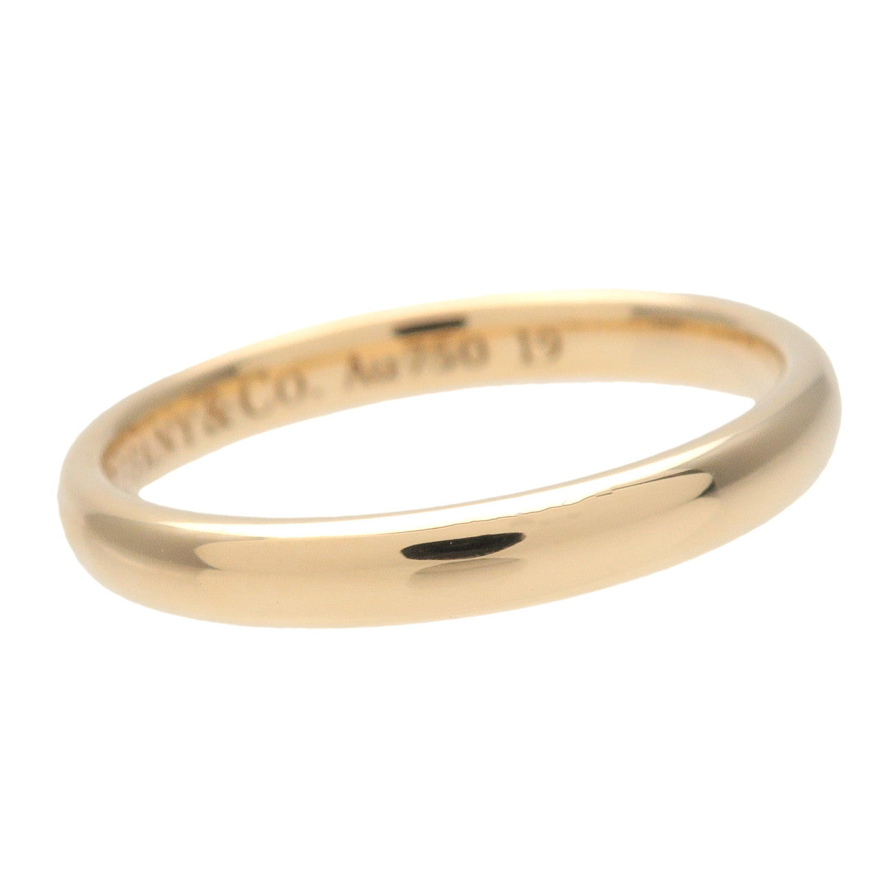 Tiffany & Co Forever Wedding Ring Classic Band Ring K18 750YG US3.5