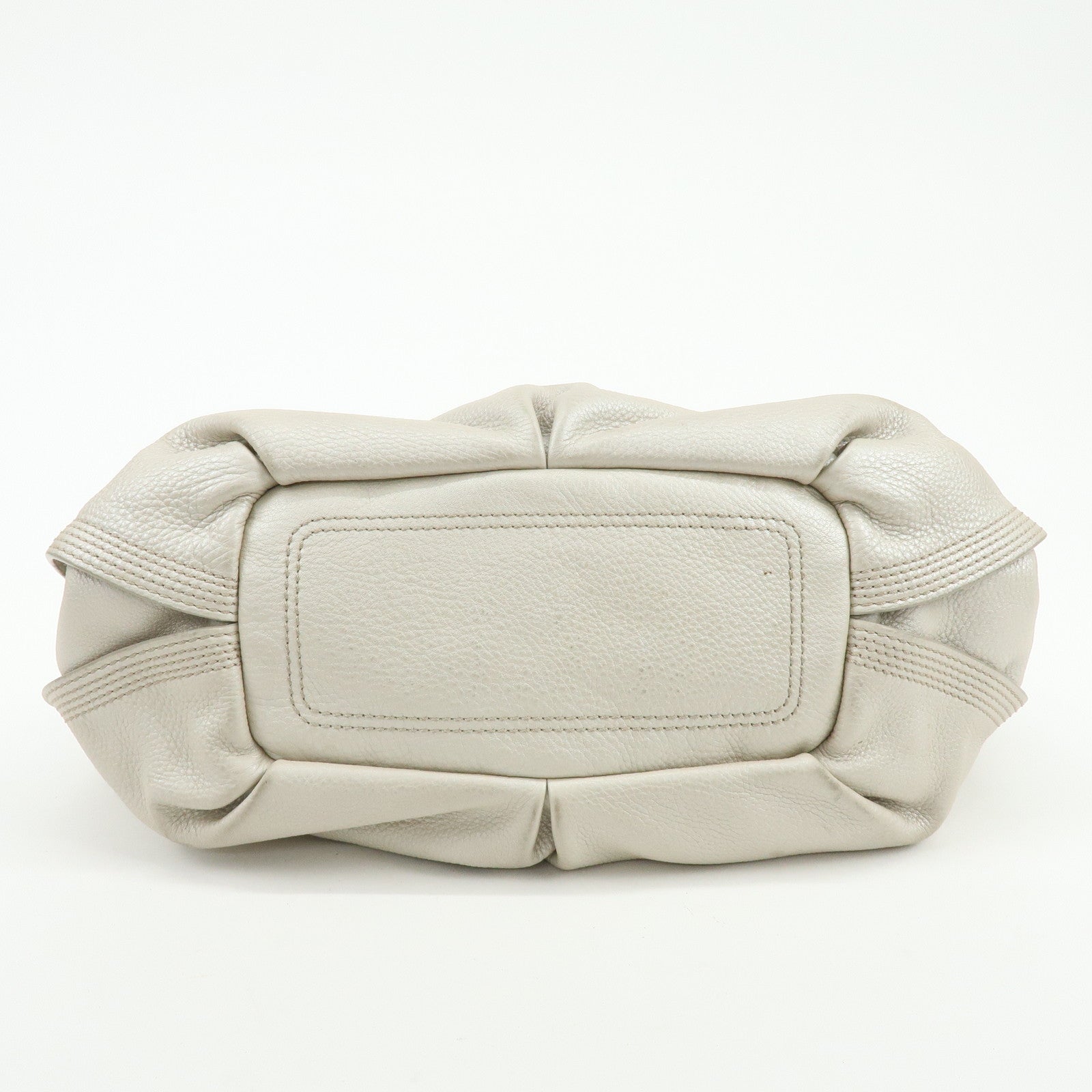 CELINE Bittersweet Leather Shoulder Bag Hand Bag Pearl White