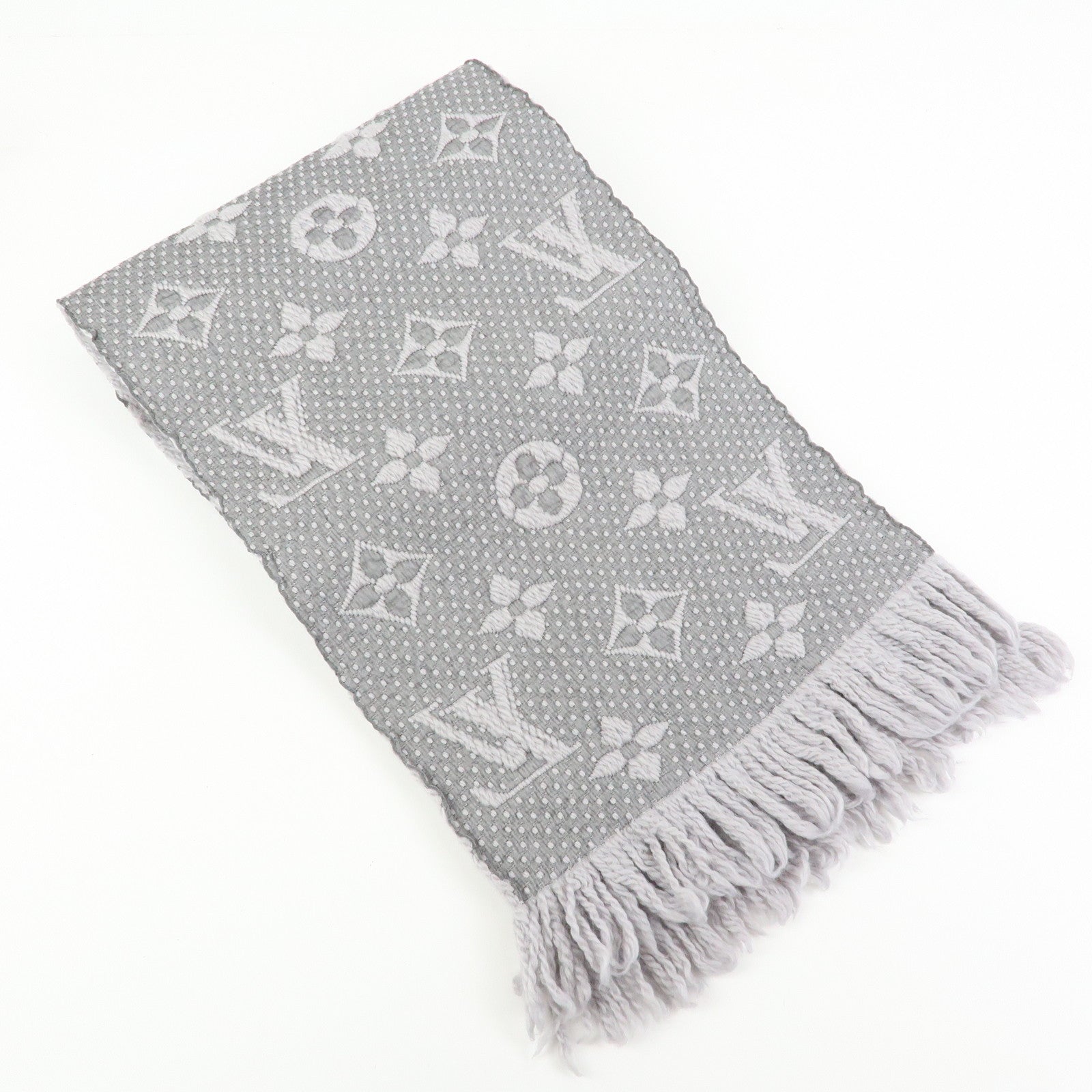 Louis Vuitton Monogram Escharp Logomania Scarf Gris Perle M74742