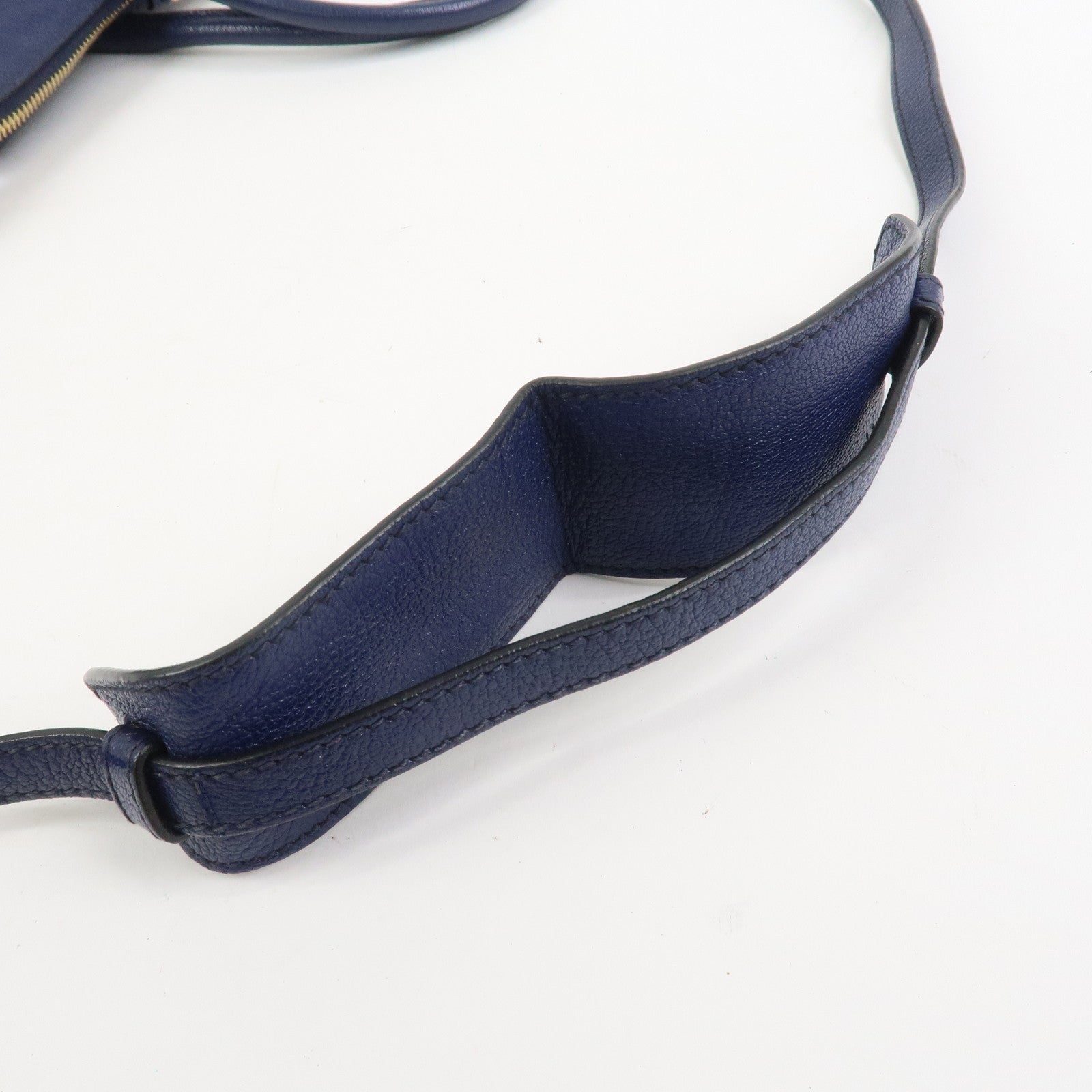 MIU MIU Madras Leather 2Way Hand Bag Shoulder Bag Blue 5BG136
