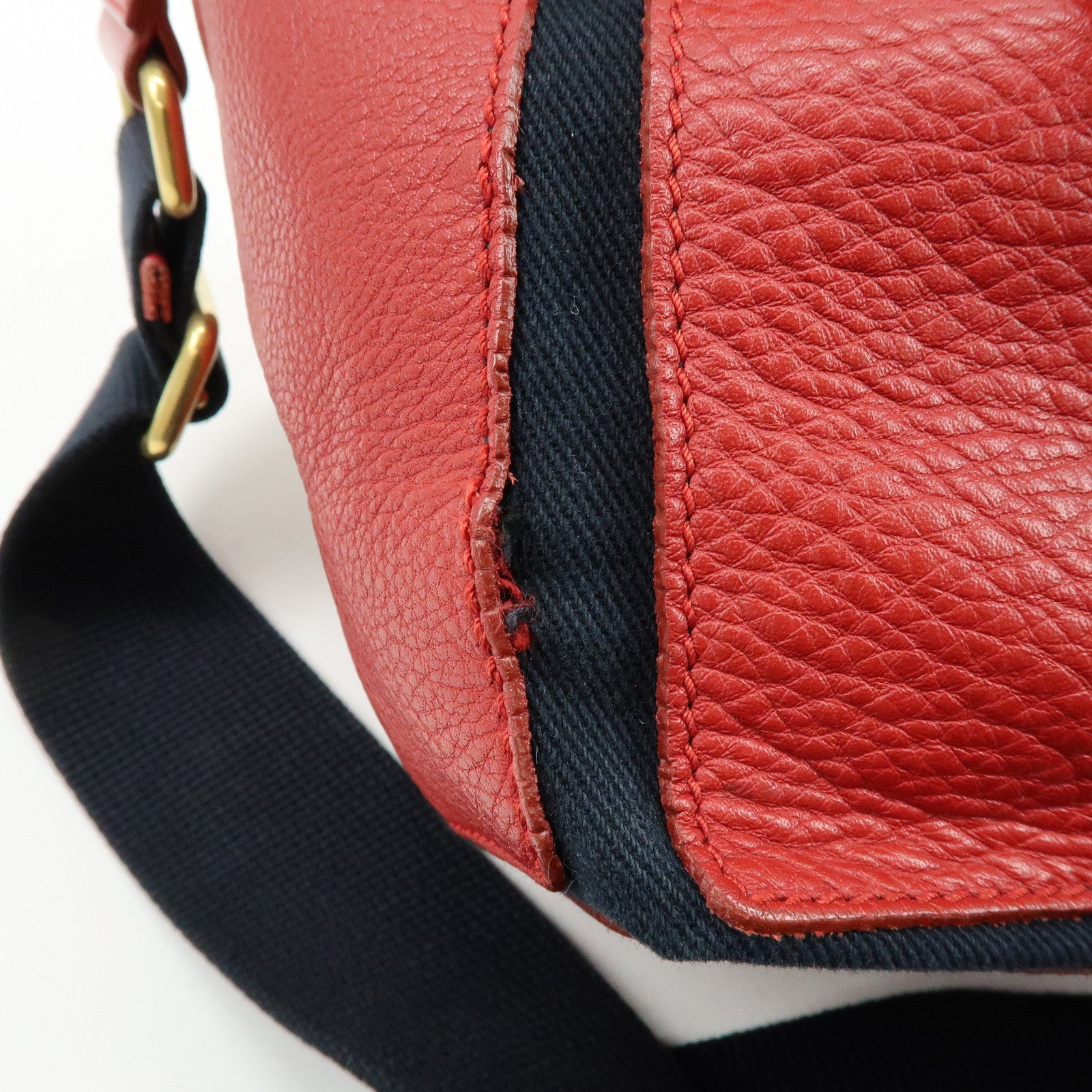 SAINT LAURENT PARIS Muse Two Leather Shoulder Bag Red 265707