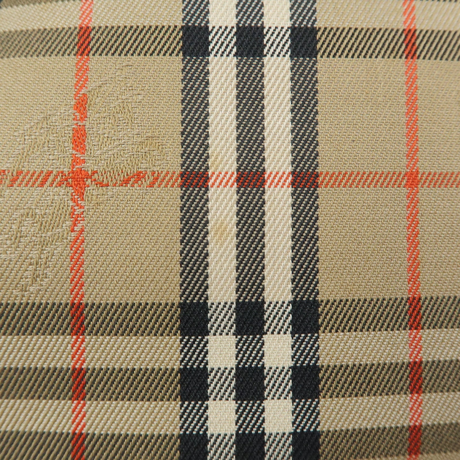 BURBERRY Canvas Leather Nova Plaid Tote Shoulder Bag Beige Black