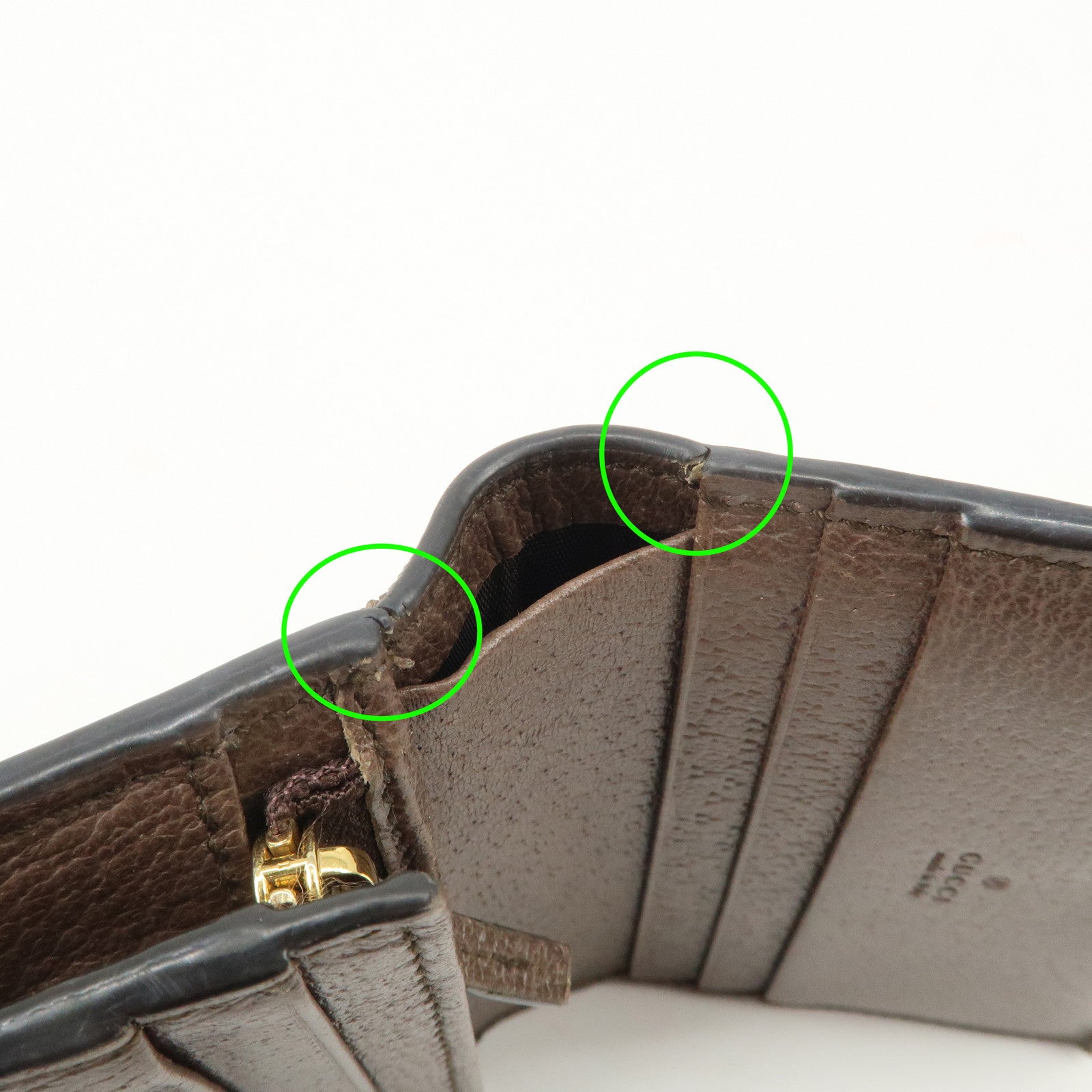 GUCCI Ophidia GG Supreme Leather Bi-Fold Wallet Beige 523155