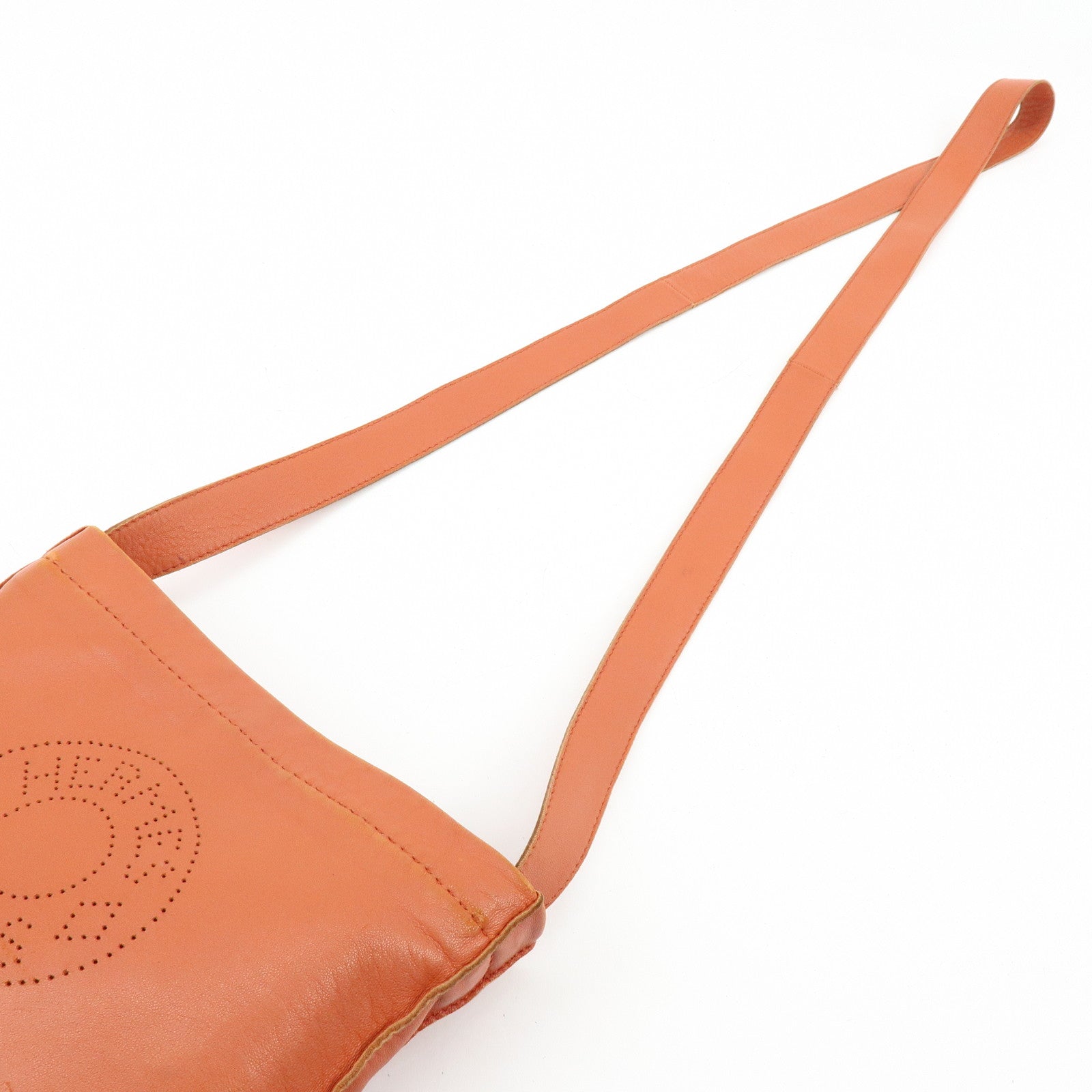 HERMES Leather Clou de Selle Shoulder Bag Crossbody Bag □P Stamped