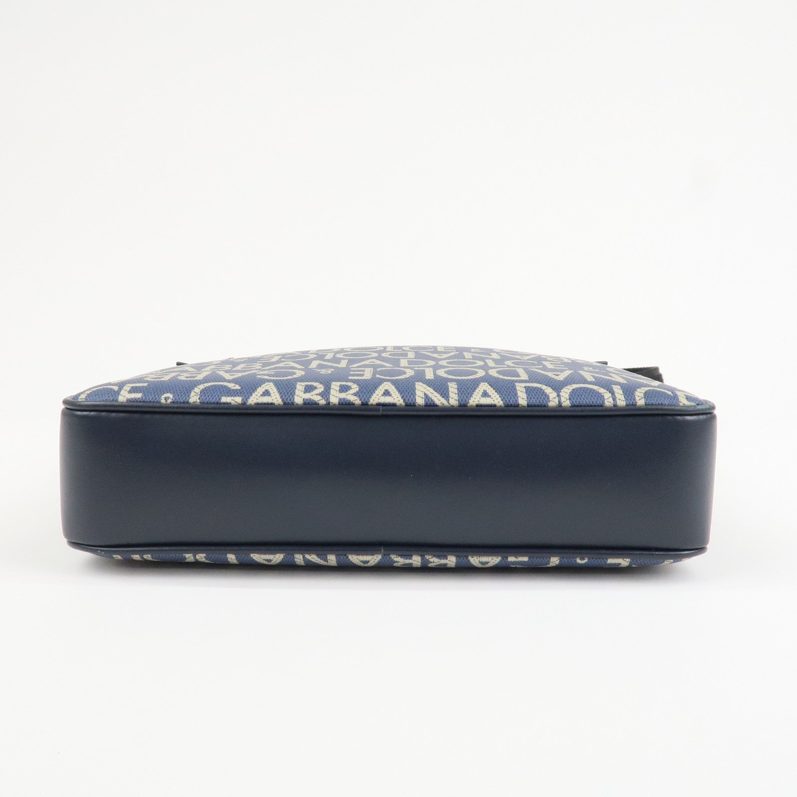 Dolce&Gabbana Canvas PVC Leather Shoulder Bag Navy