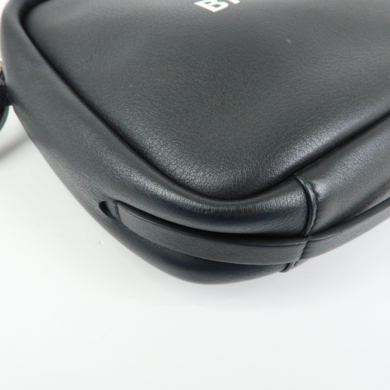 BALENCIAGA Everyday Camera Bag Leather Shoulder Bag S Black 489812