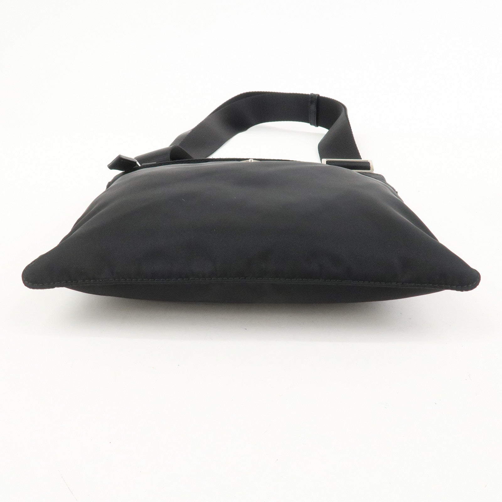 PRADA Triangle Logo Nylon Leather Shoulder Bag Crossbody Bag Black