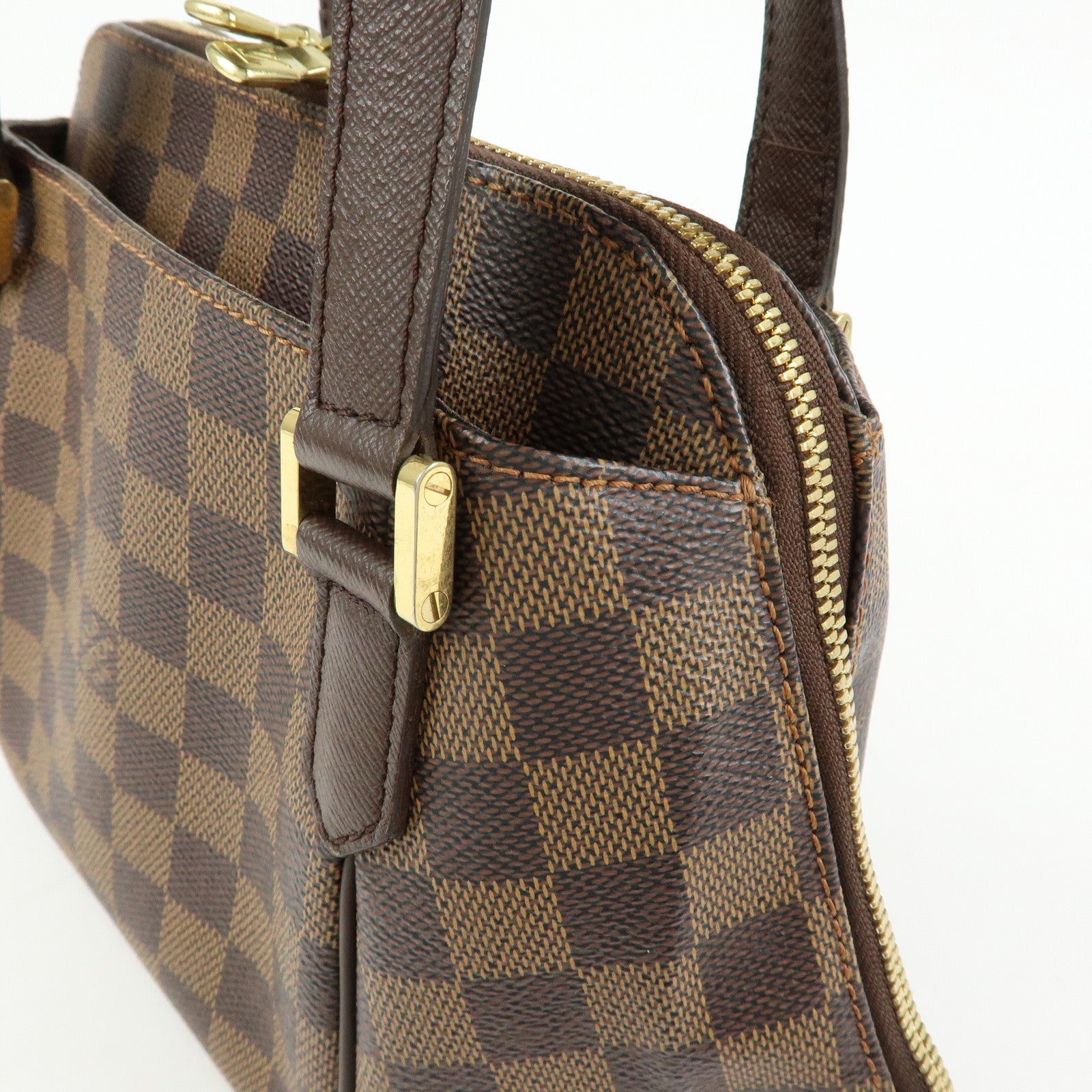 Louis Vuitton Damier Canvas Belem PM Hand Bag Ebene Brown N51173
