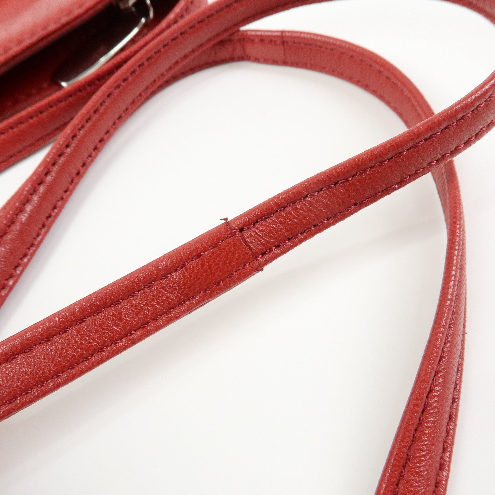 LOEWE Anagram Nappa Leather Shoulder Bag Crossbody Bag Red