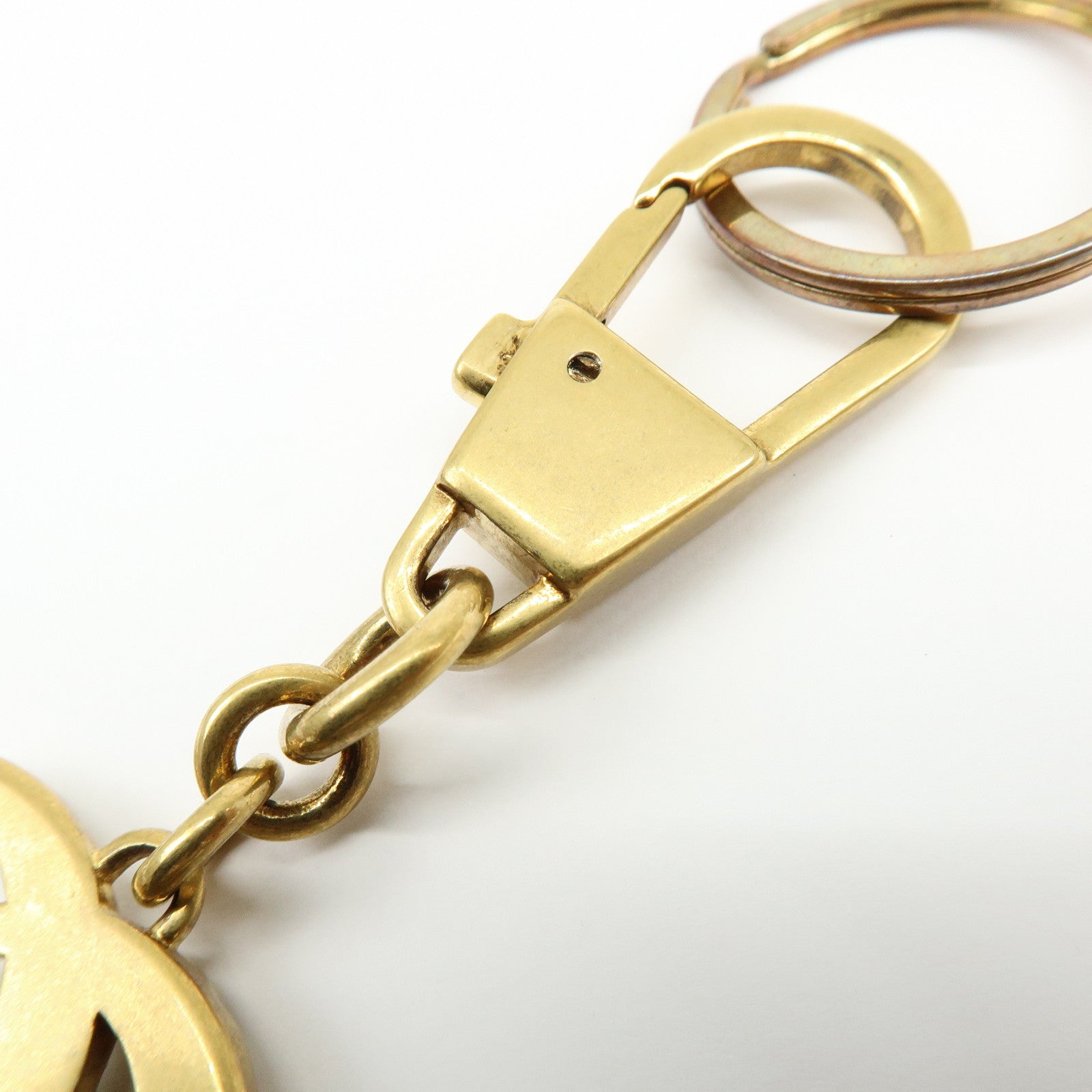 GUCCI GG Marmont Double G Metal Faux Pearl Bag Charm Gold 476428