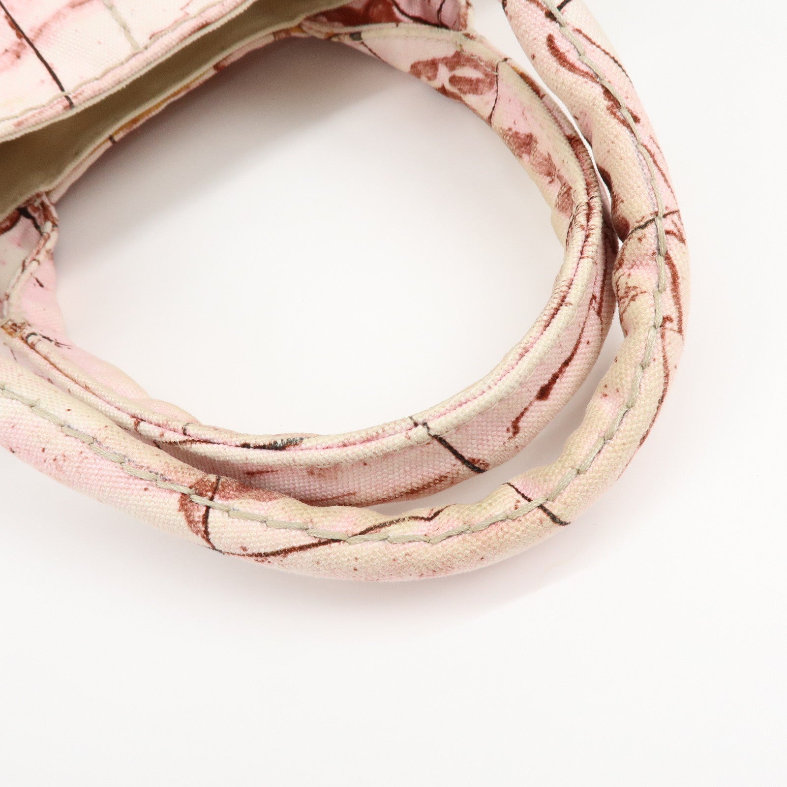 PRADA Canapa Large Triangle Logo Canvas Tote Bag Bordeaux B1872B