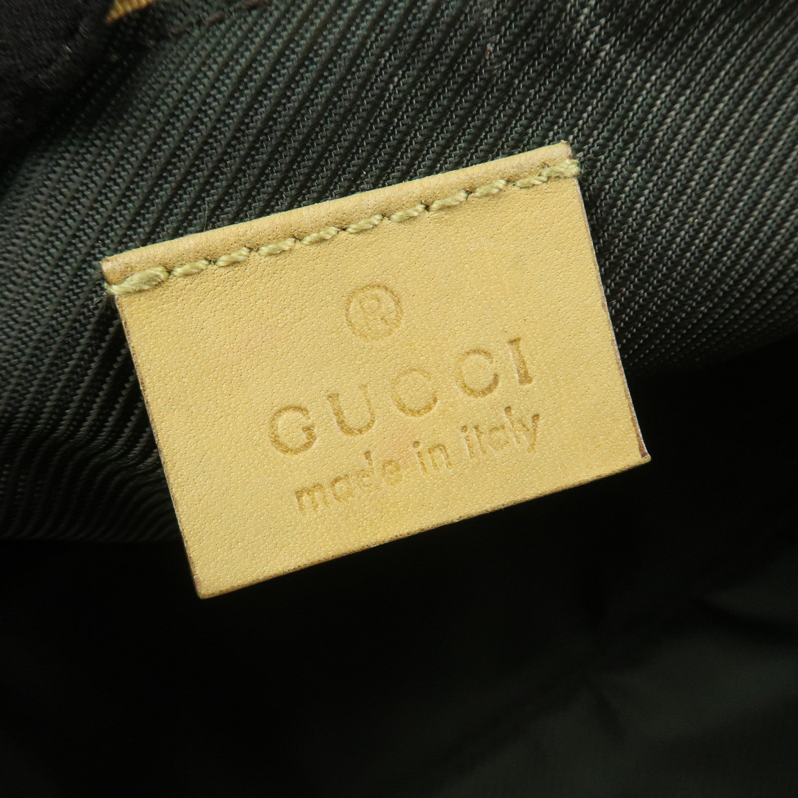 GUCCI Boat Bag GG Canvas Leather Accessory Pouch Hand Bag 07198