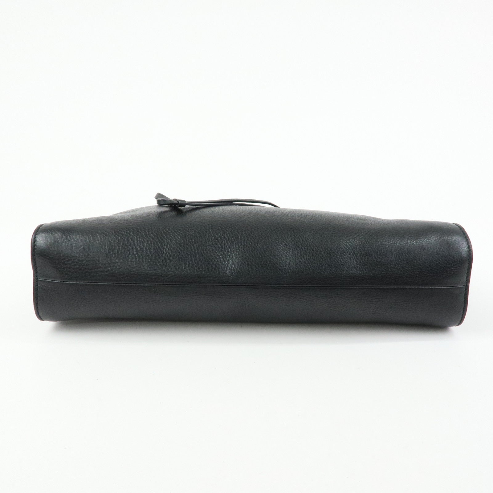 GUCCI Bamboo Leather Bamboo Hand Bag Black 109136
