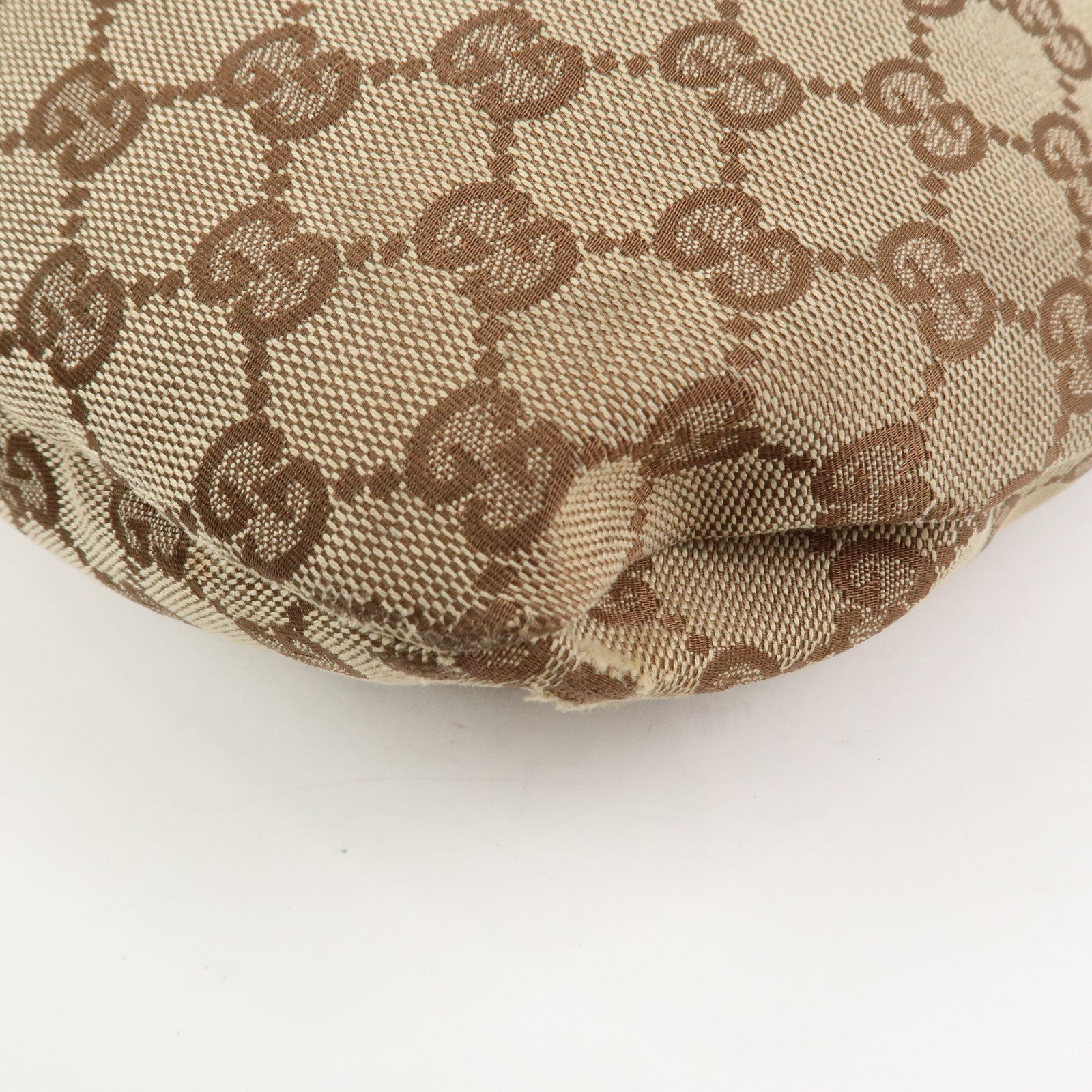 GUCCI Bamboo GG Canvas Leather Shoulder Bag Hand Bag Beige 124293