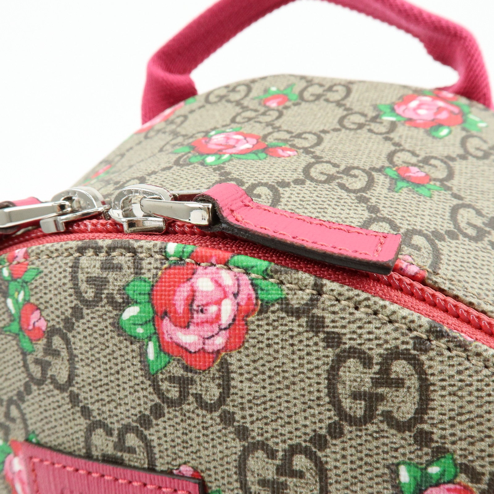 GUCCI Children’s GG Supreme Rose Heart Backpack Beige Pink 271327