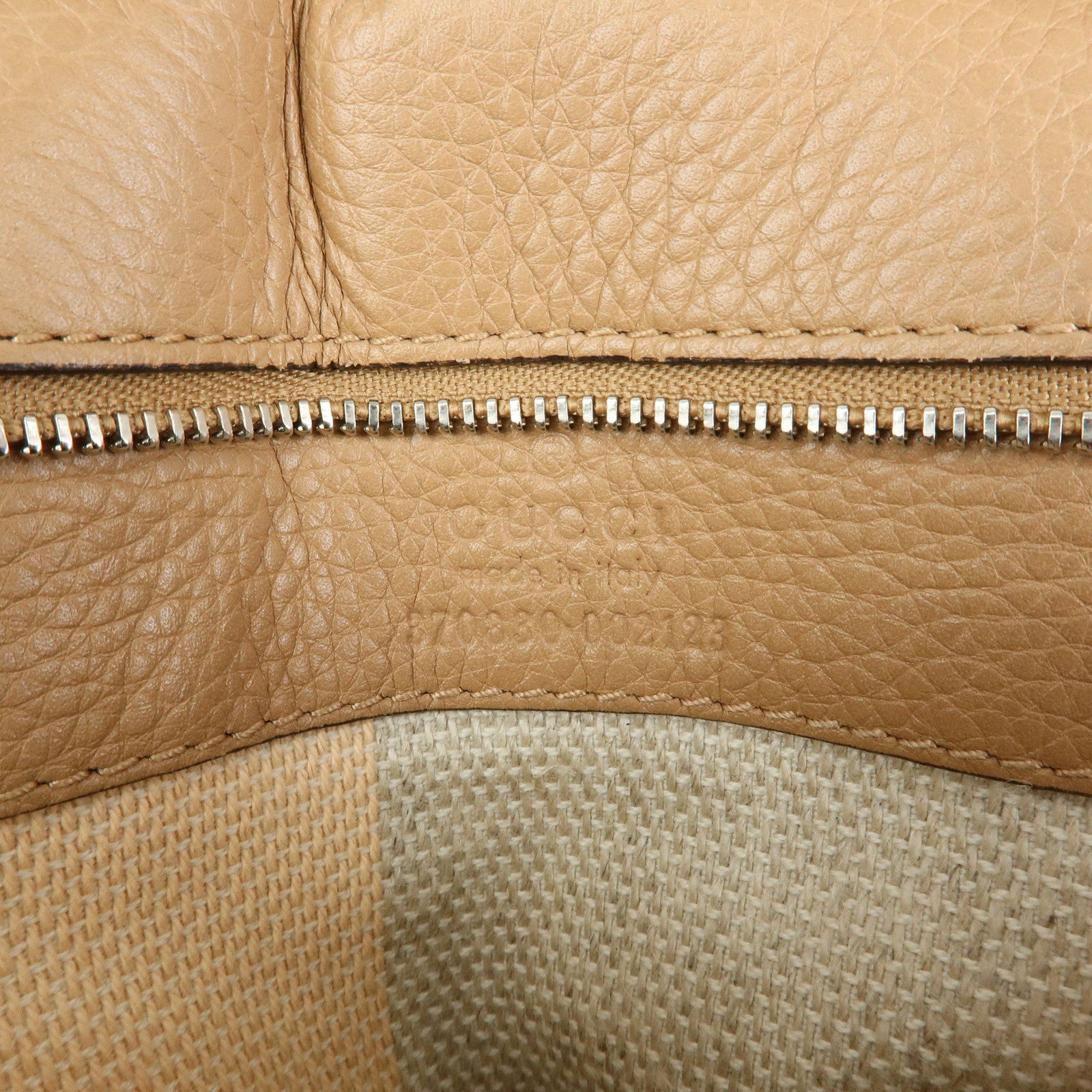GUCCI Bamboo Daily Leather 2Way Bag Hand Shoulder Bag Beige 370830