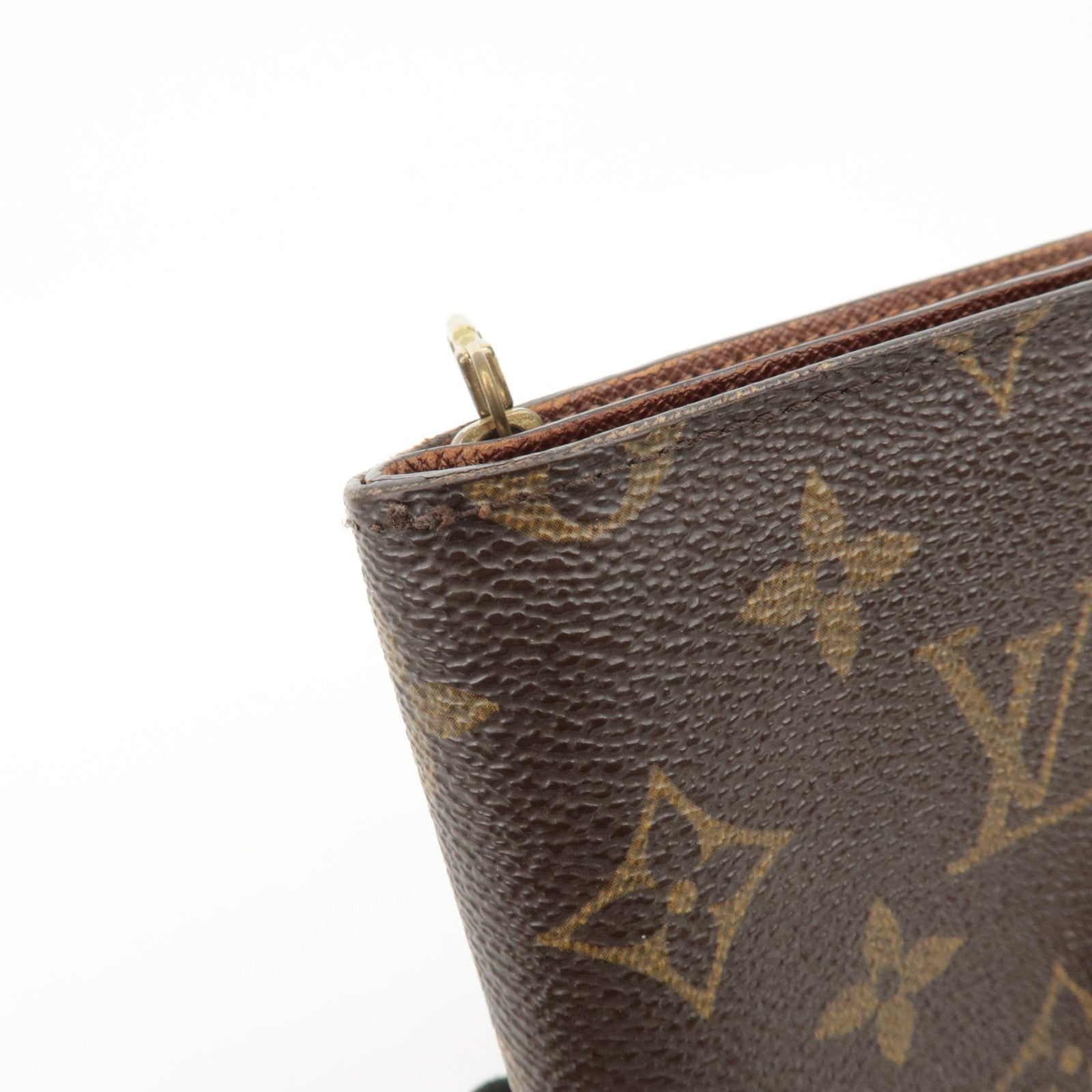 Louis Vuitton Monogram Porte Papier Zip Bi-fold Wallet Brown M61207 Used