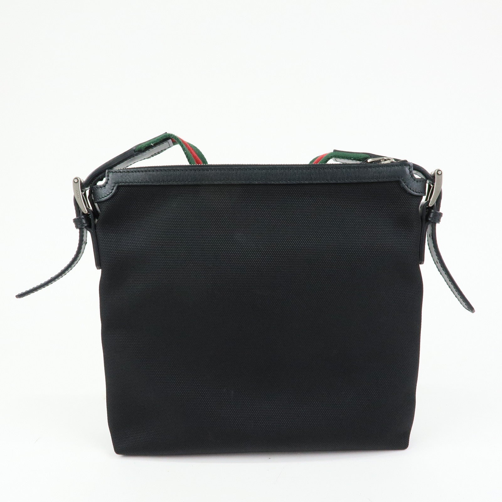 GUCCI Sherry Canvas Leather Shoulder Bag Crossbody Bag Black 353407