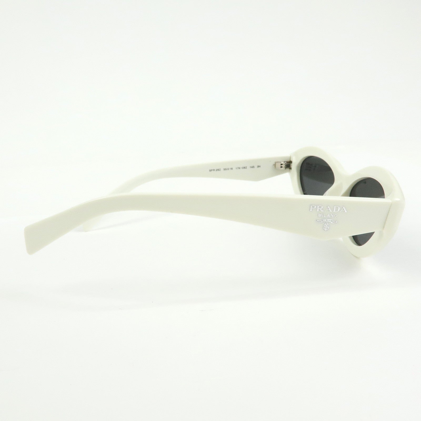 Prada Logo Plastic Sunglasses 55□16 White SPR 26Z