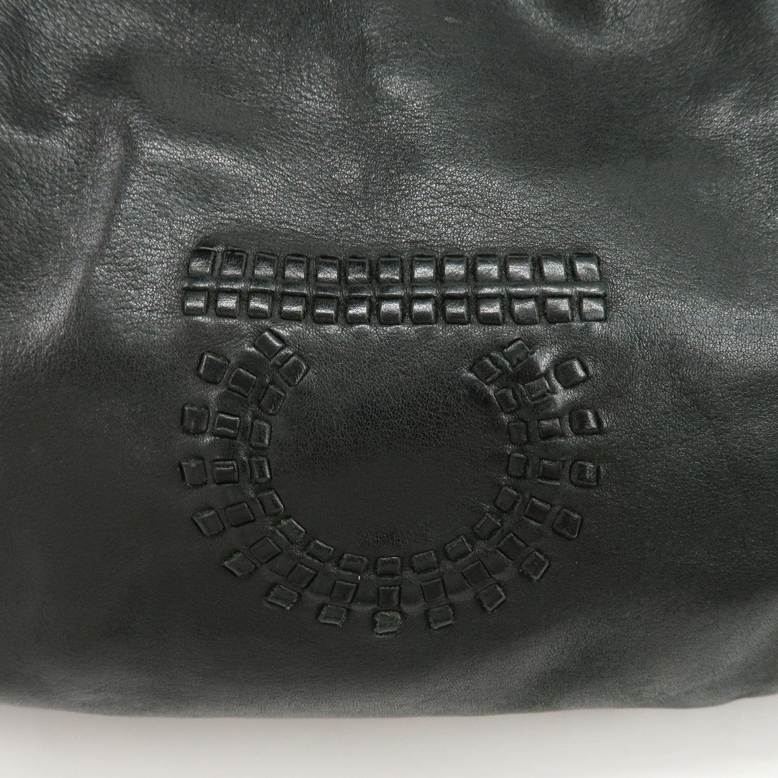 Ferragamo Gancini Leather Shoulder Bag Hand Bag Black