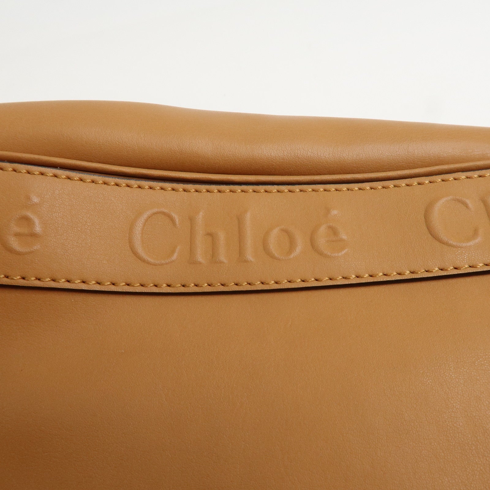 Chloe Eden Leather Shoulder Bag Hand Bag Tassel Brown