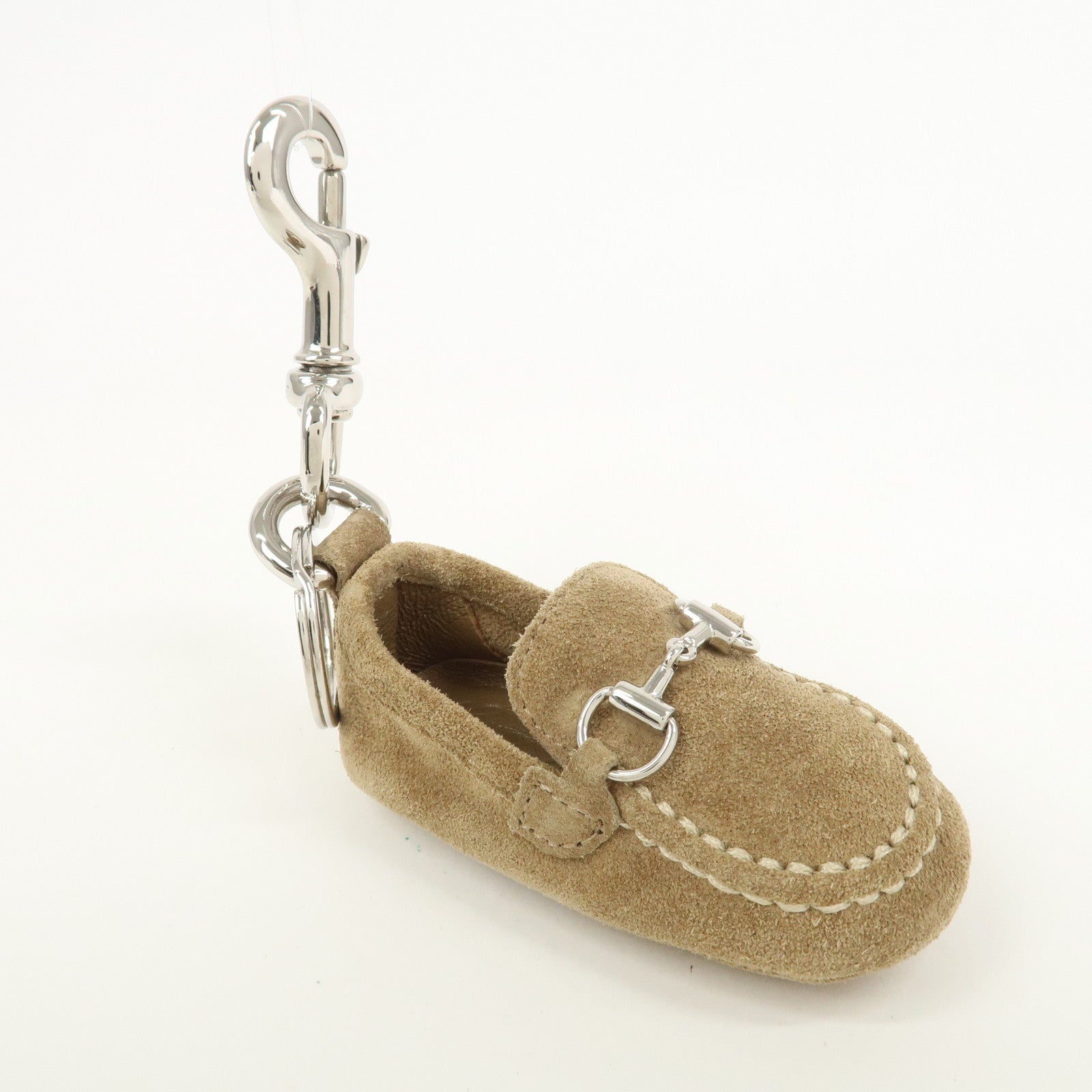 GUCCI Horsebit Loafer Motif Suede Bag Charm Key Charm Brown 203405