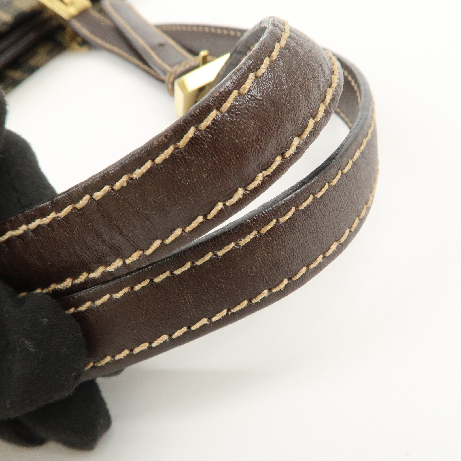 FENDI Zucca Canvas Leather Shoulder Bag Hand Bag Brown Black