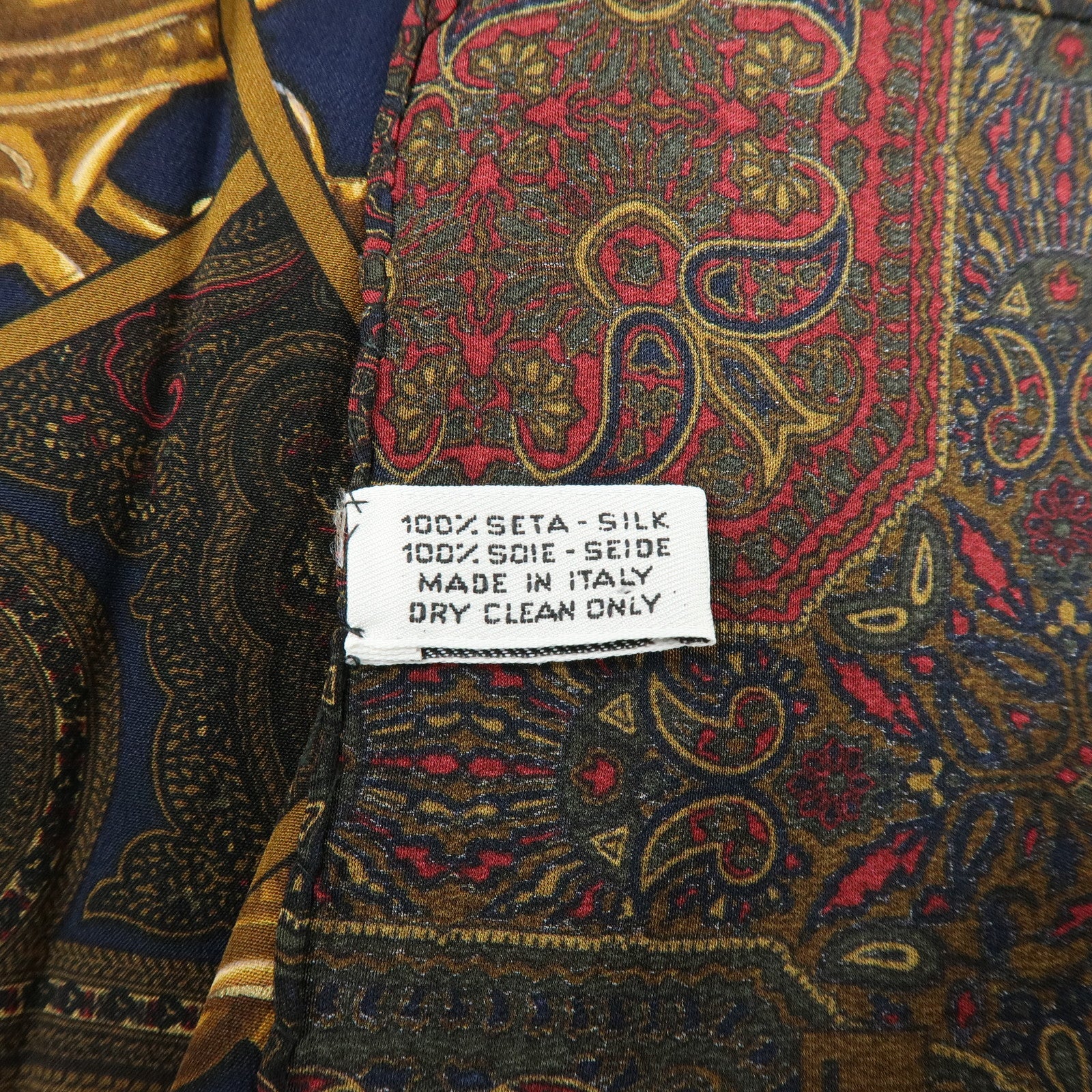 CHANEL Silk 100% Scarf Paisley Pattern Brown Multicolor