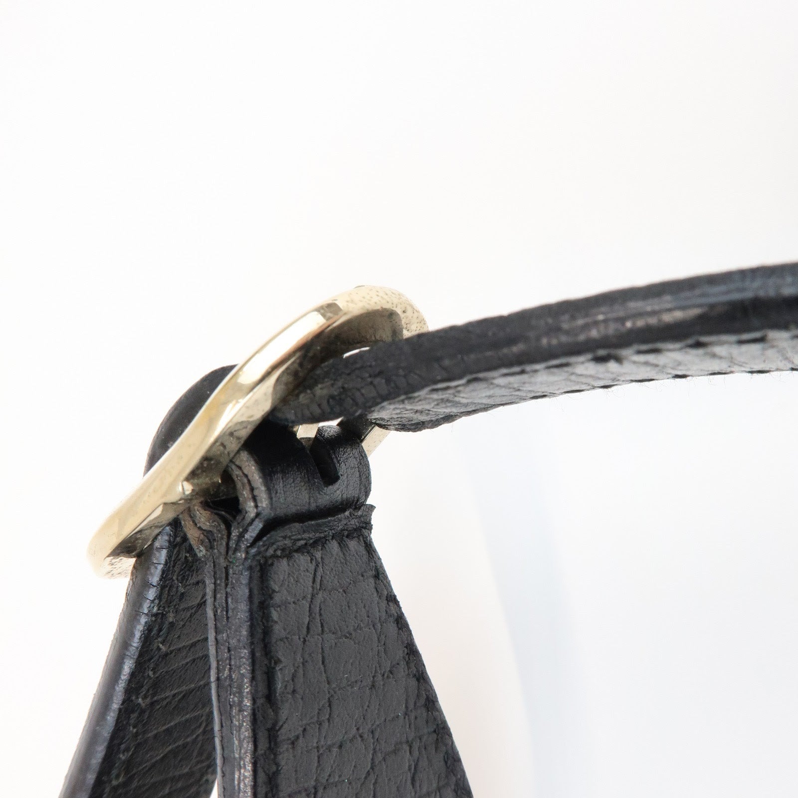 GUCCI Sherry GG Canvas Embossed Leather Shoulder Bag Black 130846