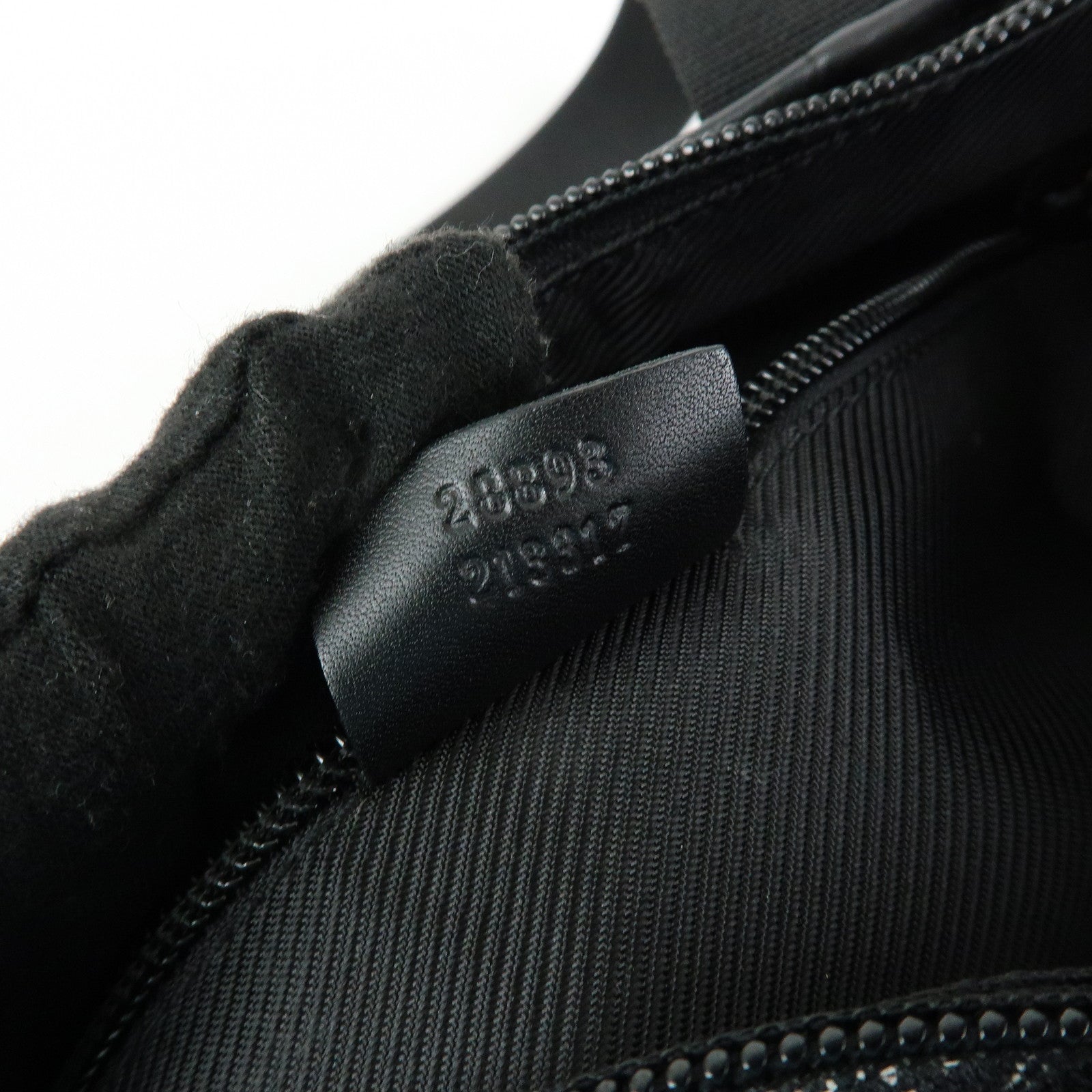 GUCCI GG Denim Leather Tote Bag Shoulder Bag Black 28893