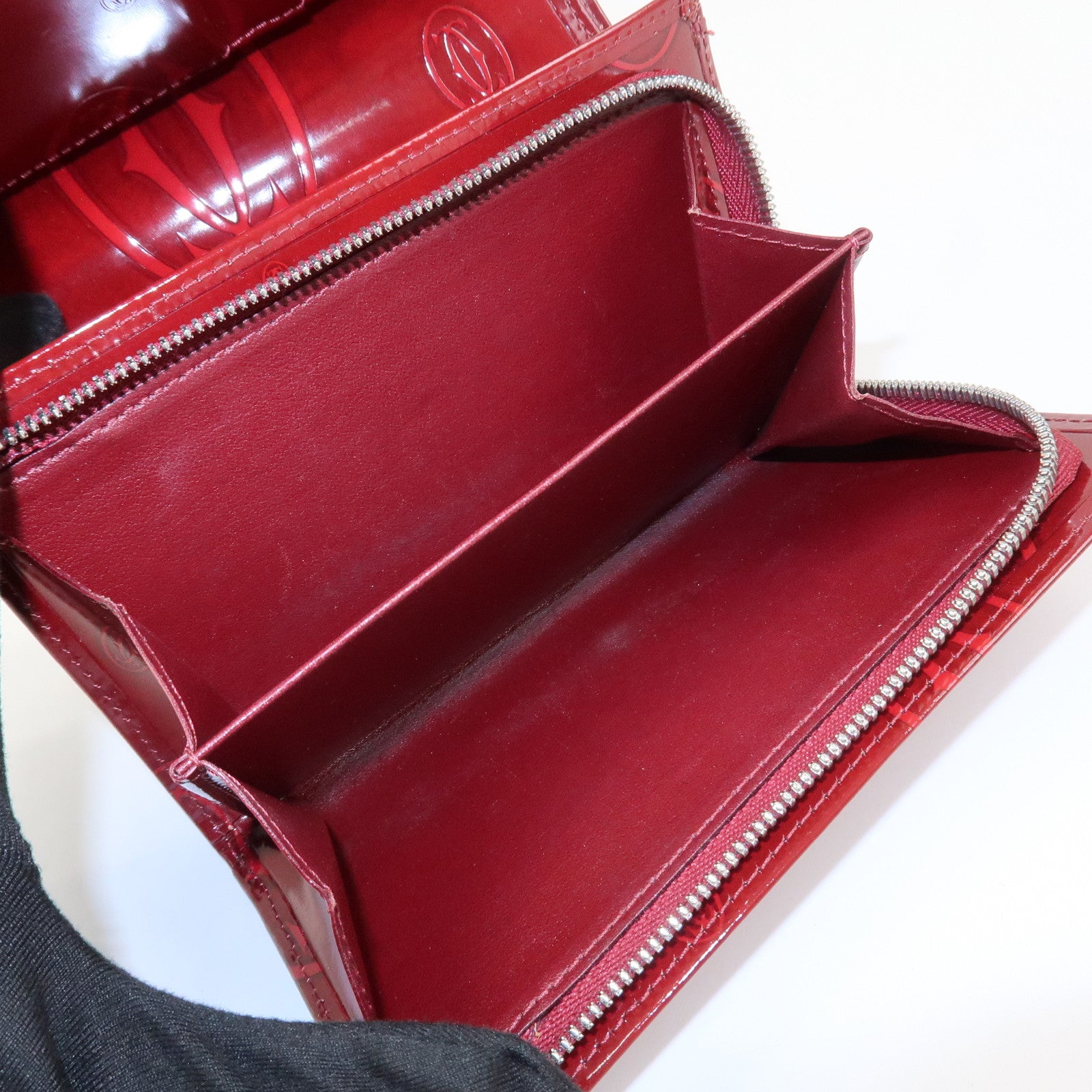 Cartier Happy Birthday Leather Compact Wallet Bordeaux