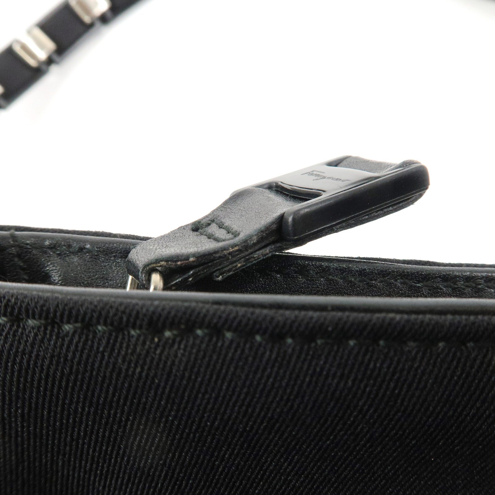 Ferragamo Nylon Shoulder Bag Hand Bag Black D21 9659