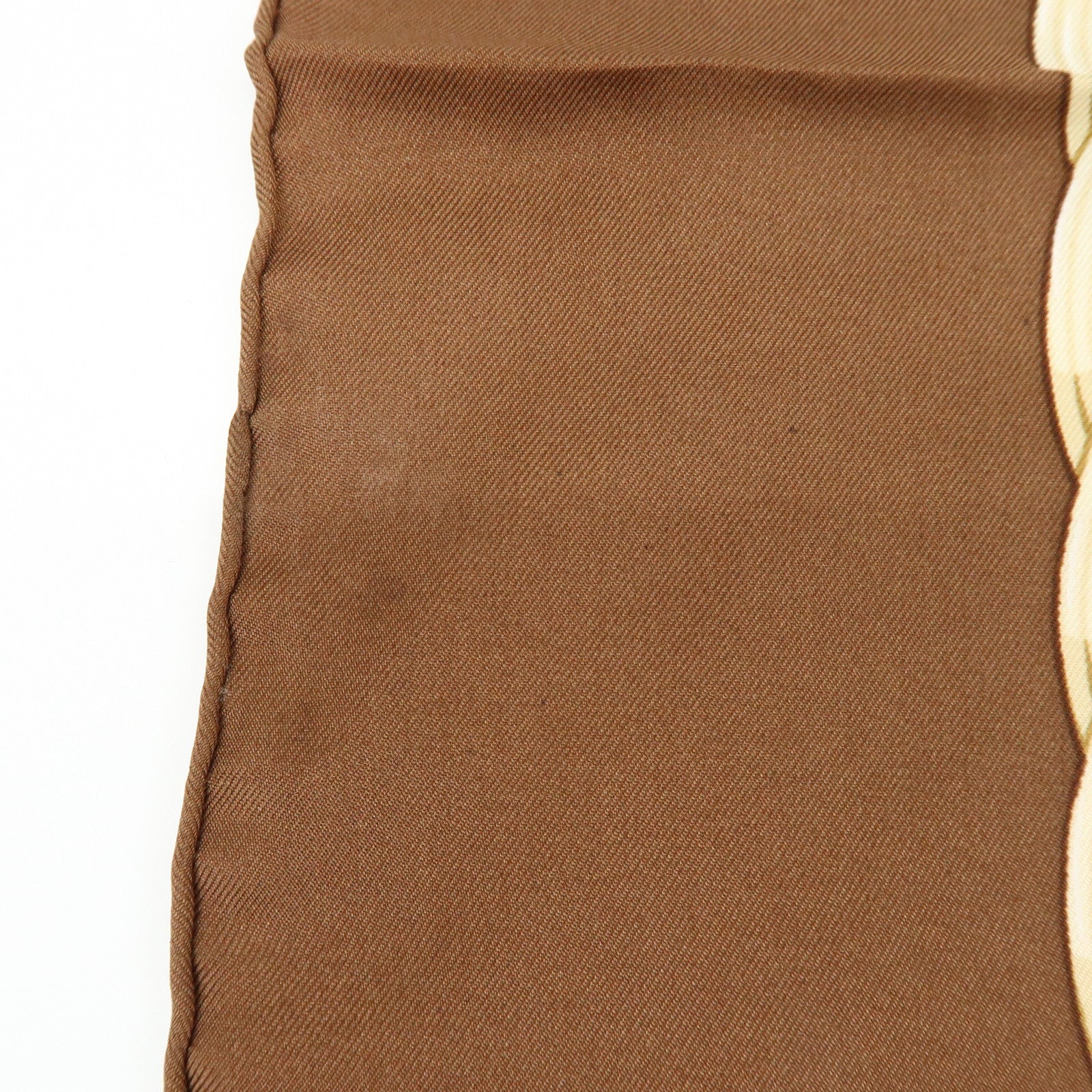 HERMES Carre 90 Silk 100% Scarf COUVEE D HERMES Brown Yellow