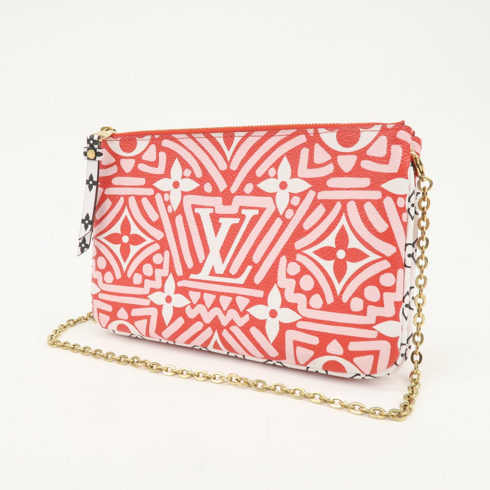 Louis Vuitton Monogram LV Crafty Pochette Double Zip Bag Red M69488