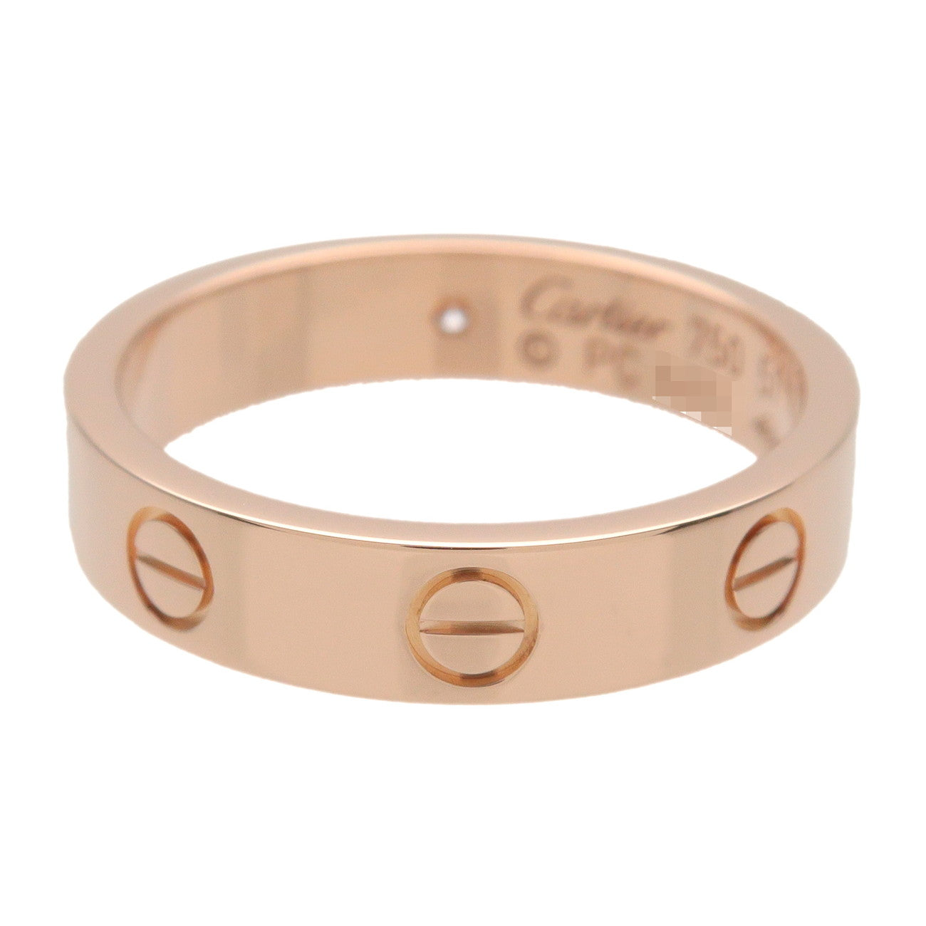 Cartier Mini Love 1P Diamond Ring K18 750PG Rose Gold #51 US5.75