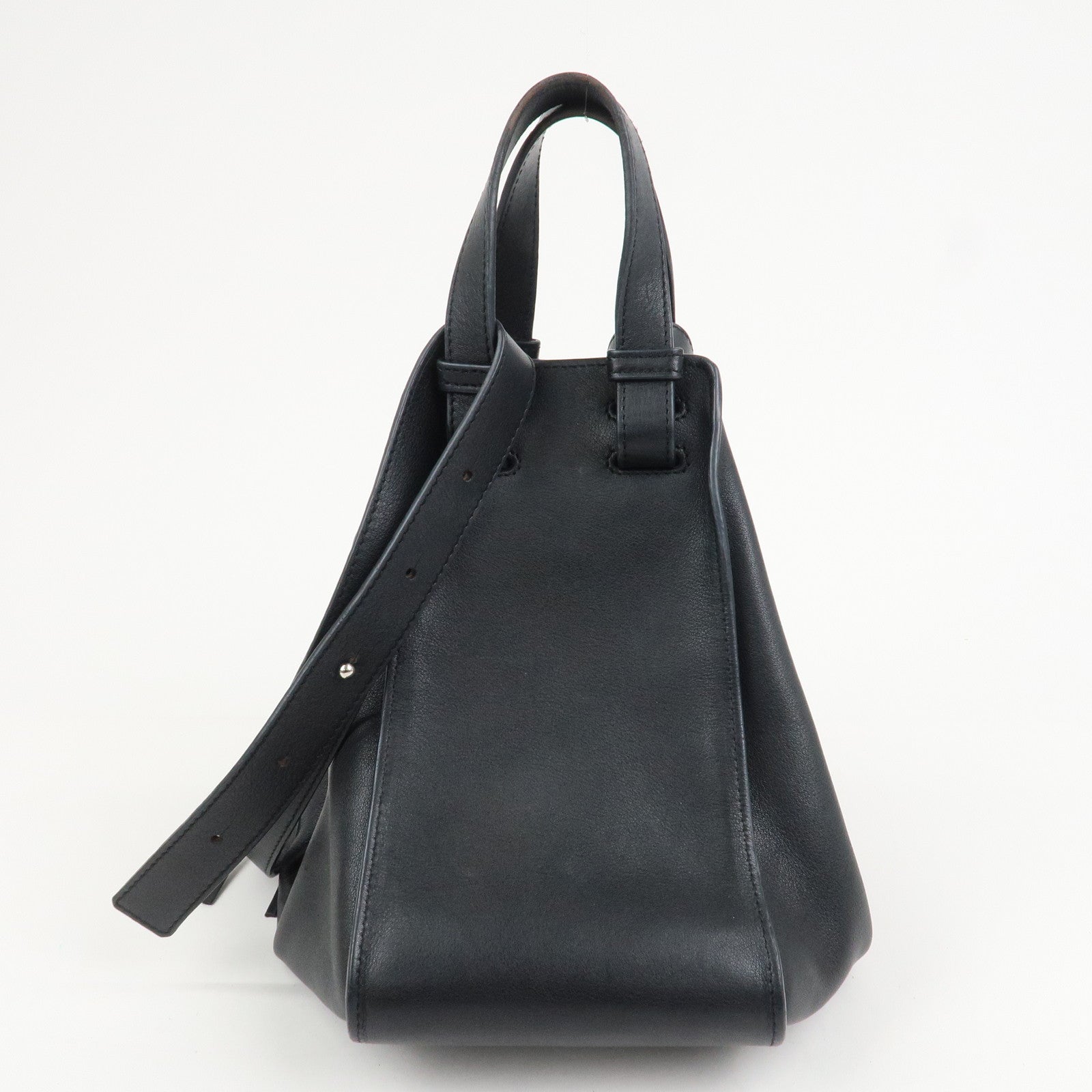LOEWE Anagram Leather Hammock Small Shoulder Bag Black