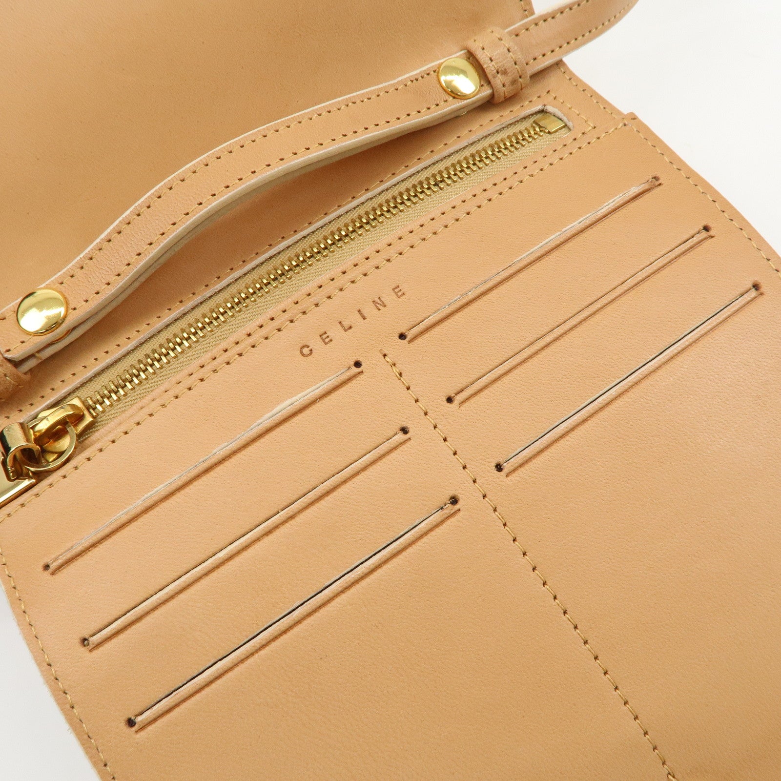 CELINE C Macadam Suede Shoulder Bag Crossbody Bag Ivory