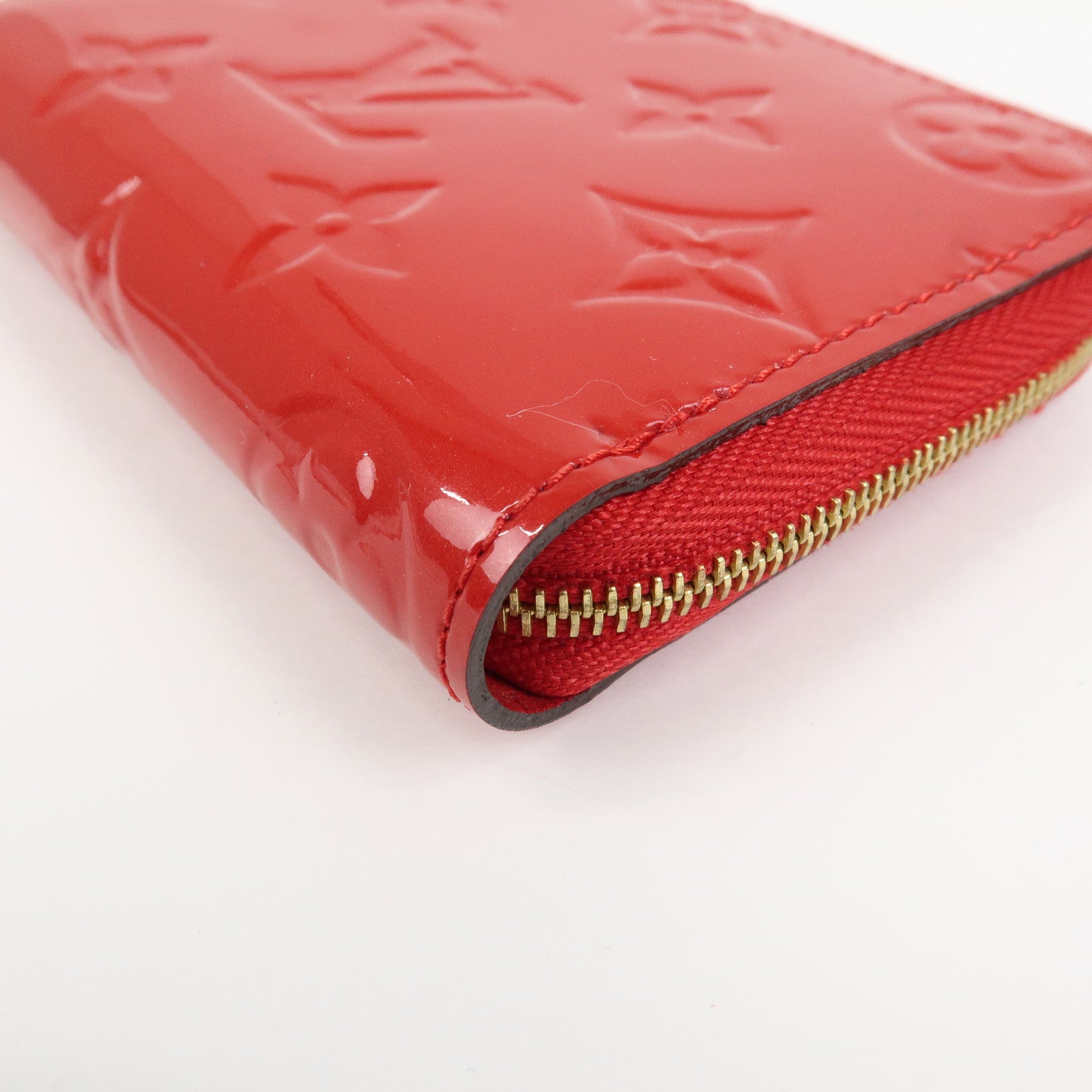 Louis Vuitton Vernis Leather Zippy Coin Purse Wallet Cerise M90202