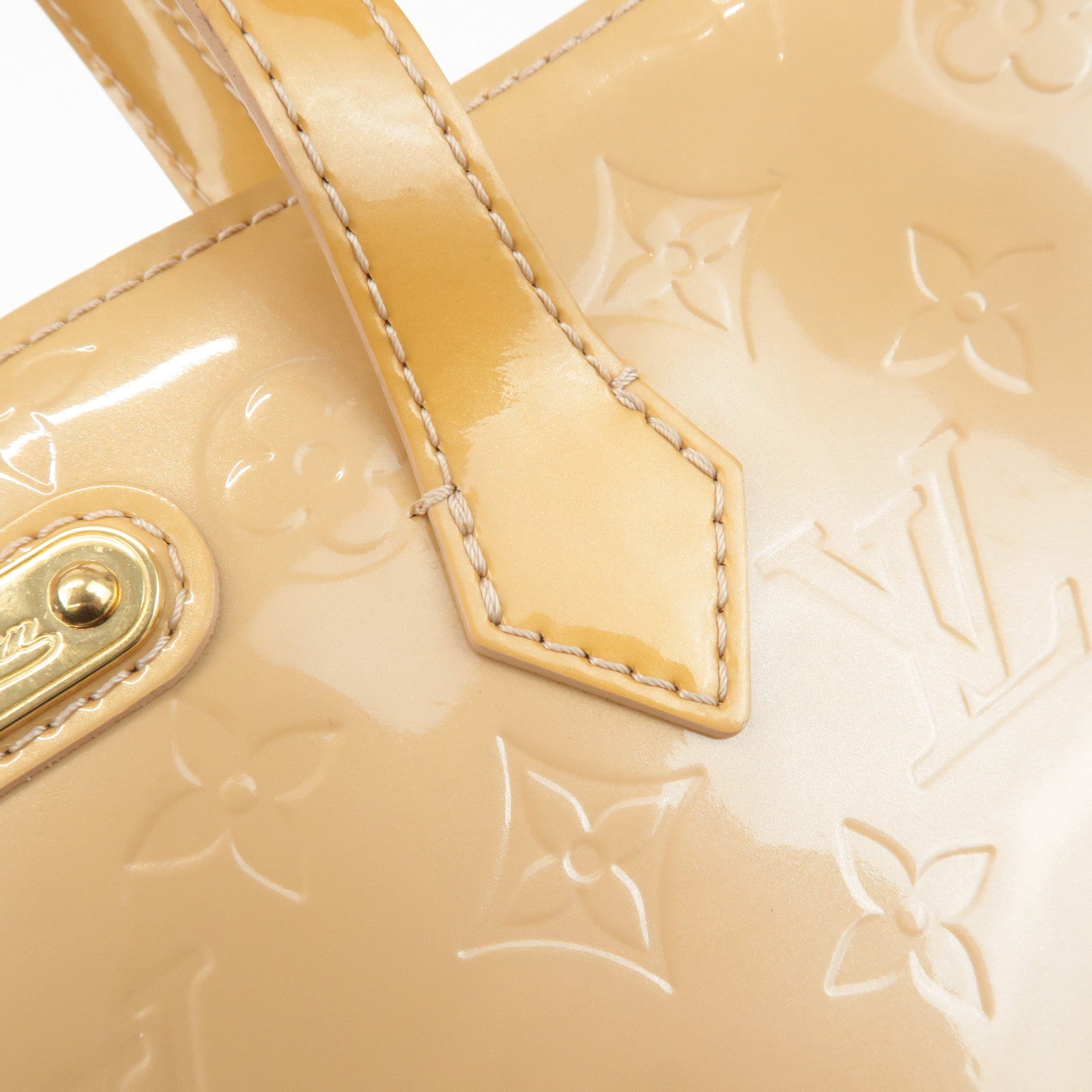 Louis Vuitton Monogram Vernis Wilshire PM Hand Bag Blanc Corail M91642 Used