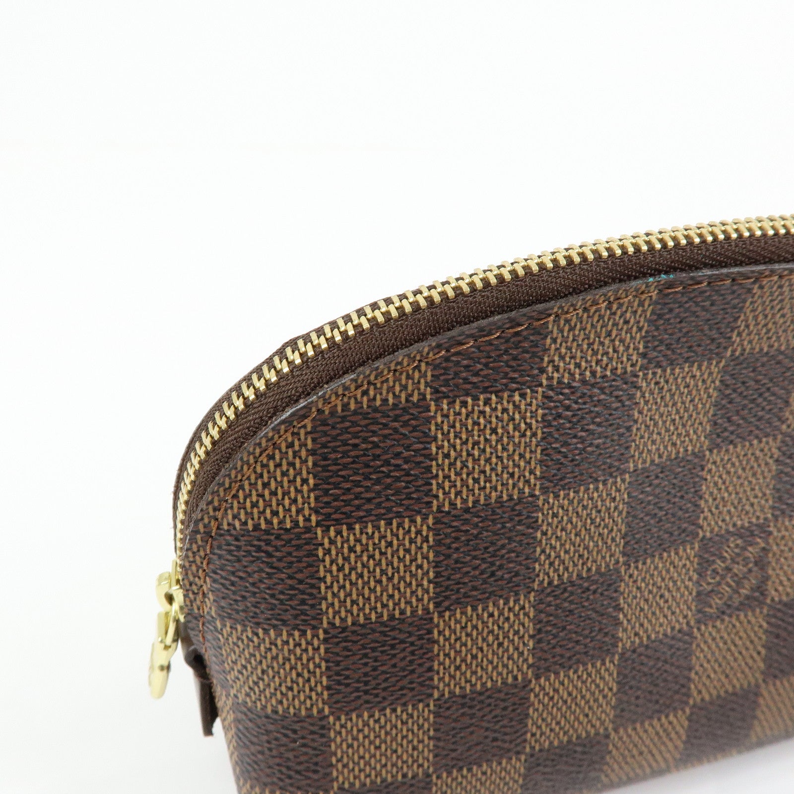 Louis Vuitton Damier Ebene Pochette Cosmetic PM Pouch Brown N47516