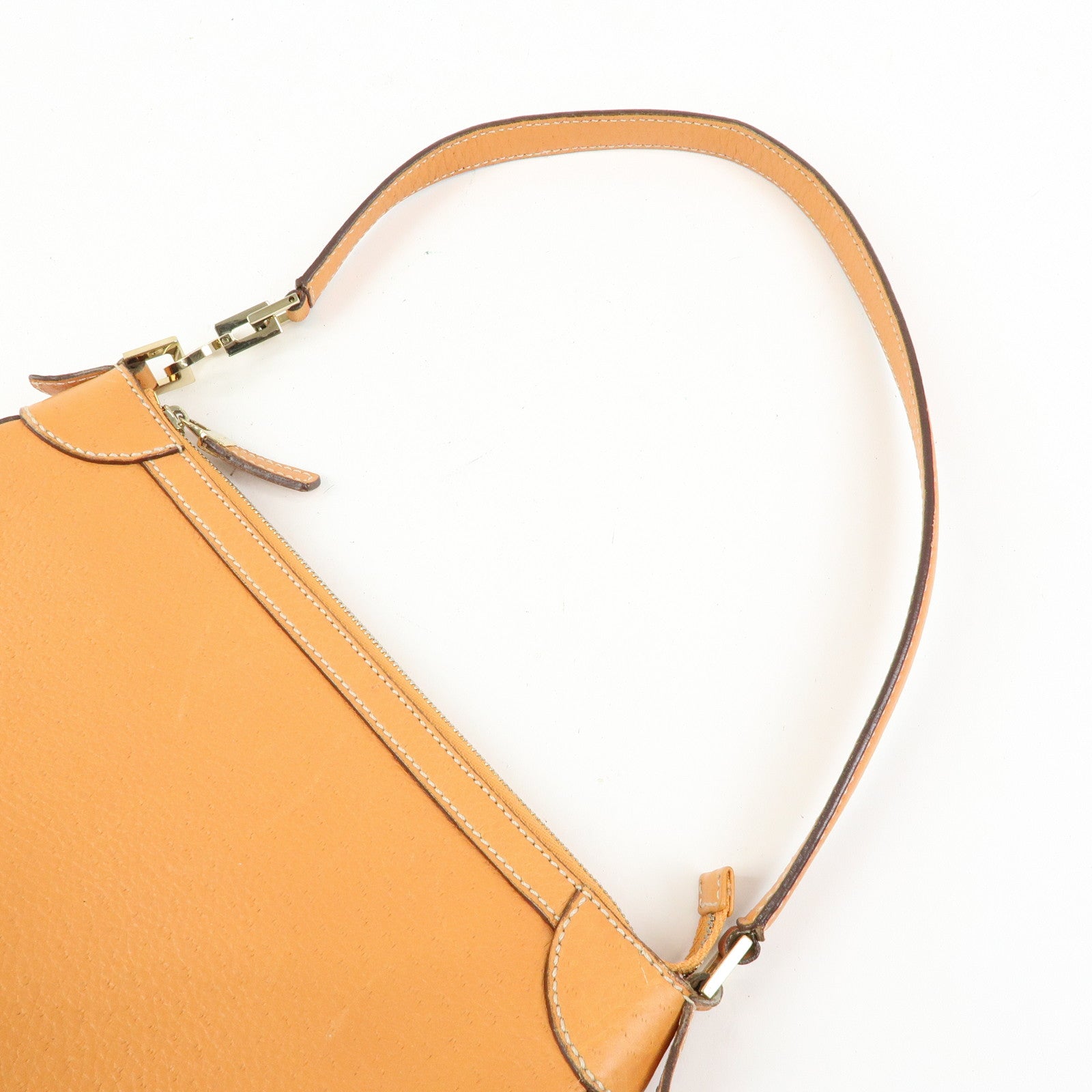 Ferragamo Gancini Leather Hand Bag Shoulder Bag Orange