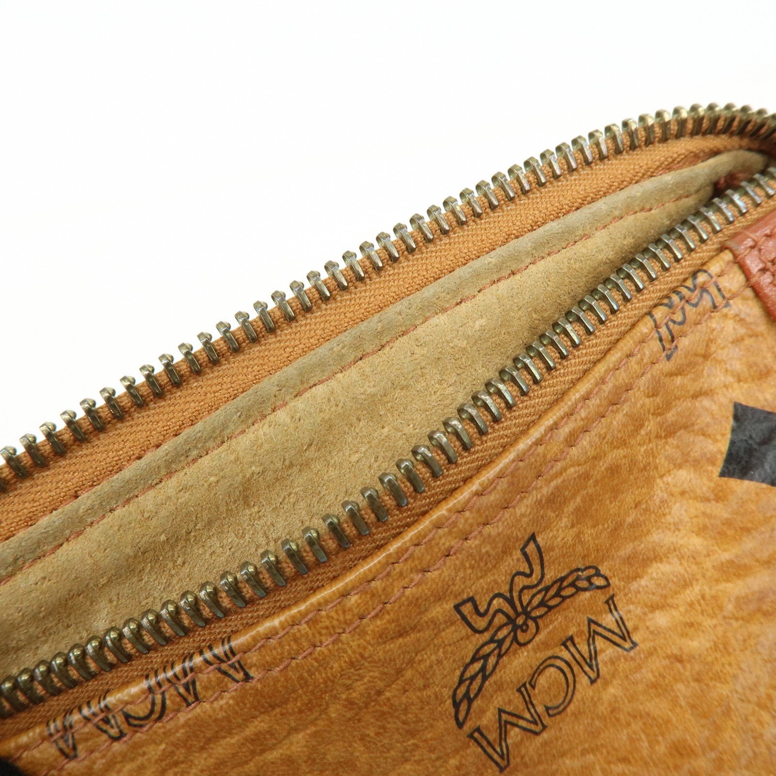 MCM Visetos Logogram Leather Shoulder Bag Crossbody Bag Brown