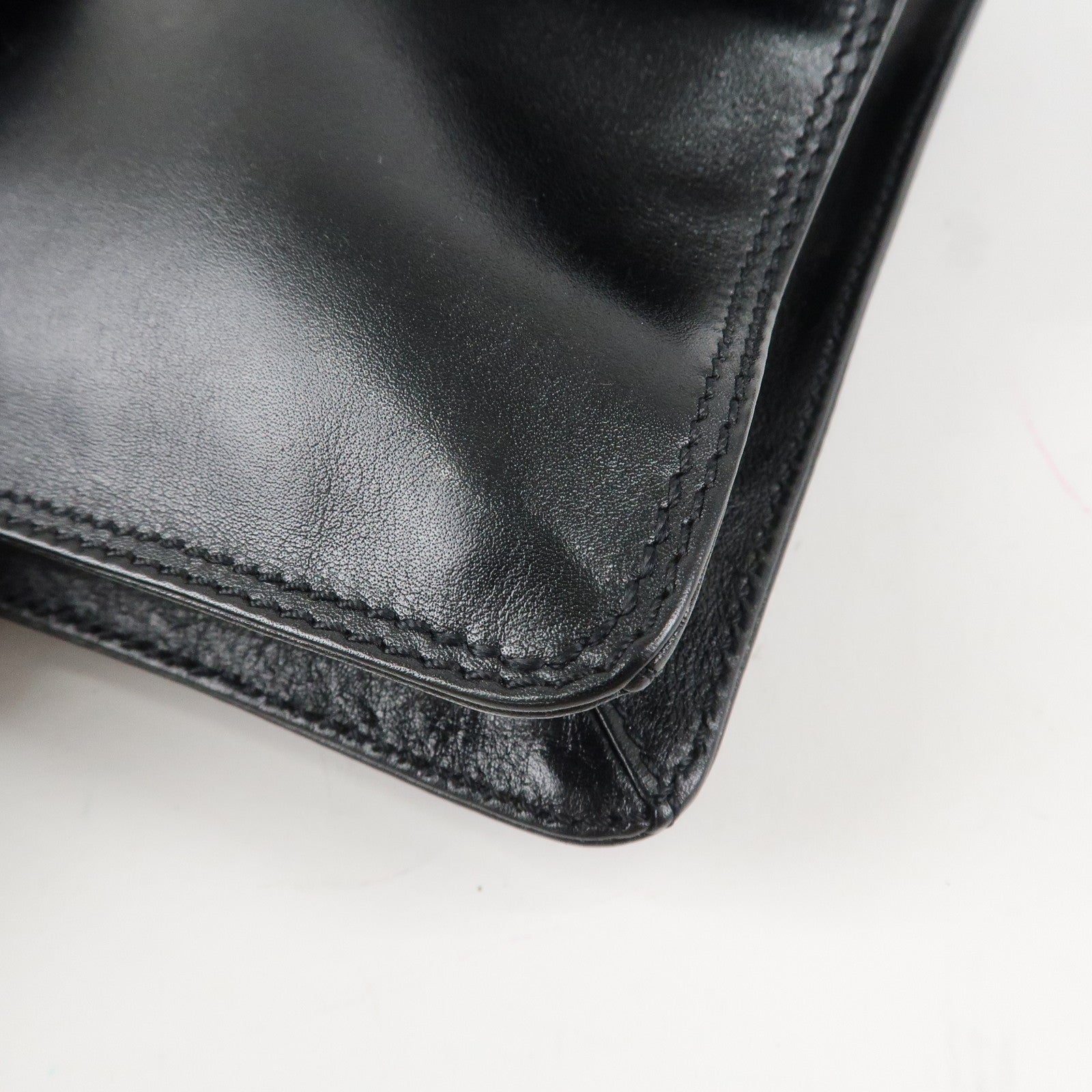 CHANEL COCO Mark Lamb Skin Shoulder Bag Crossbody Bag Black Used