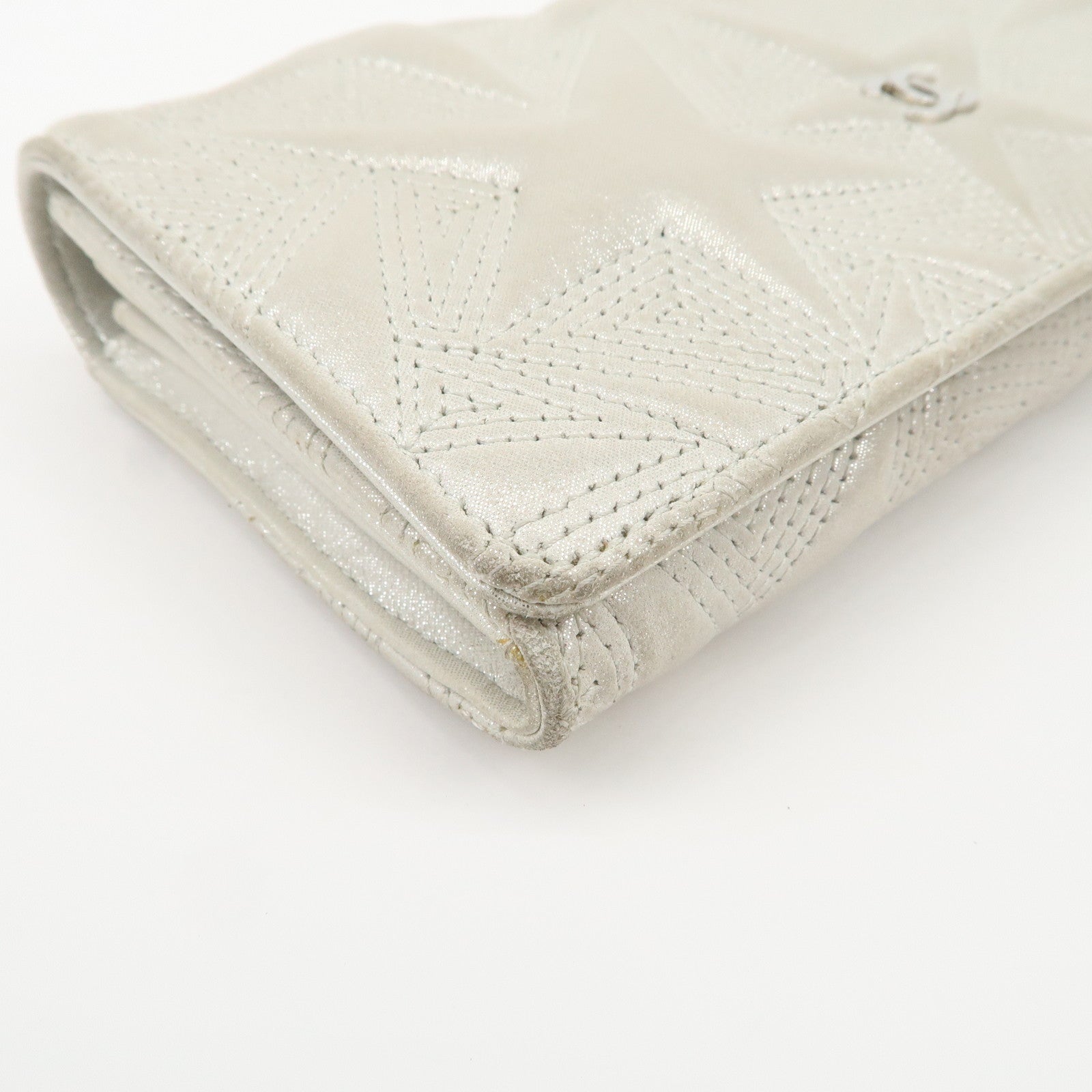 CHANEL Lamb Skin Star Embossed Flap Long Wallet 2017 Limited A70097