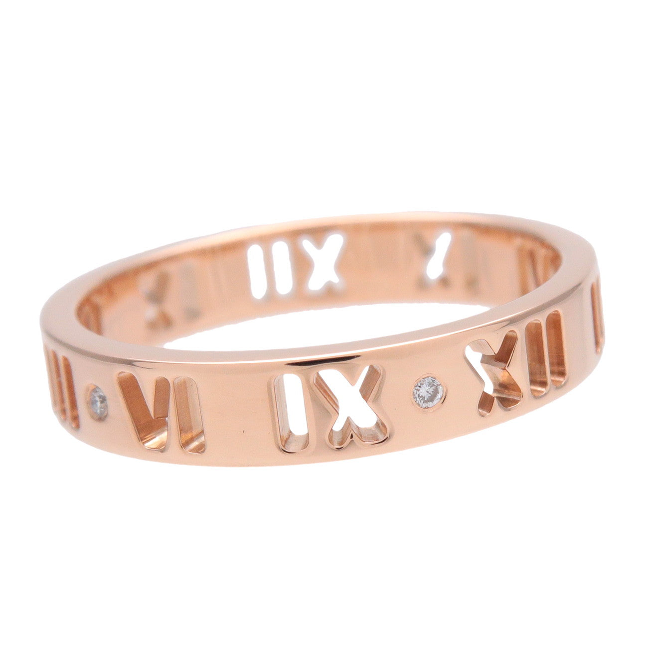 Tiffany & Co Pierced Atlas 4P Diamond Ring K18 750PG US6.5 EU53